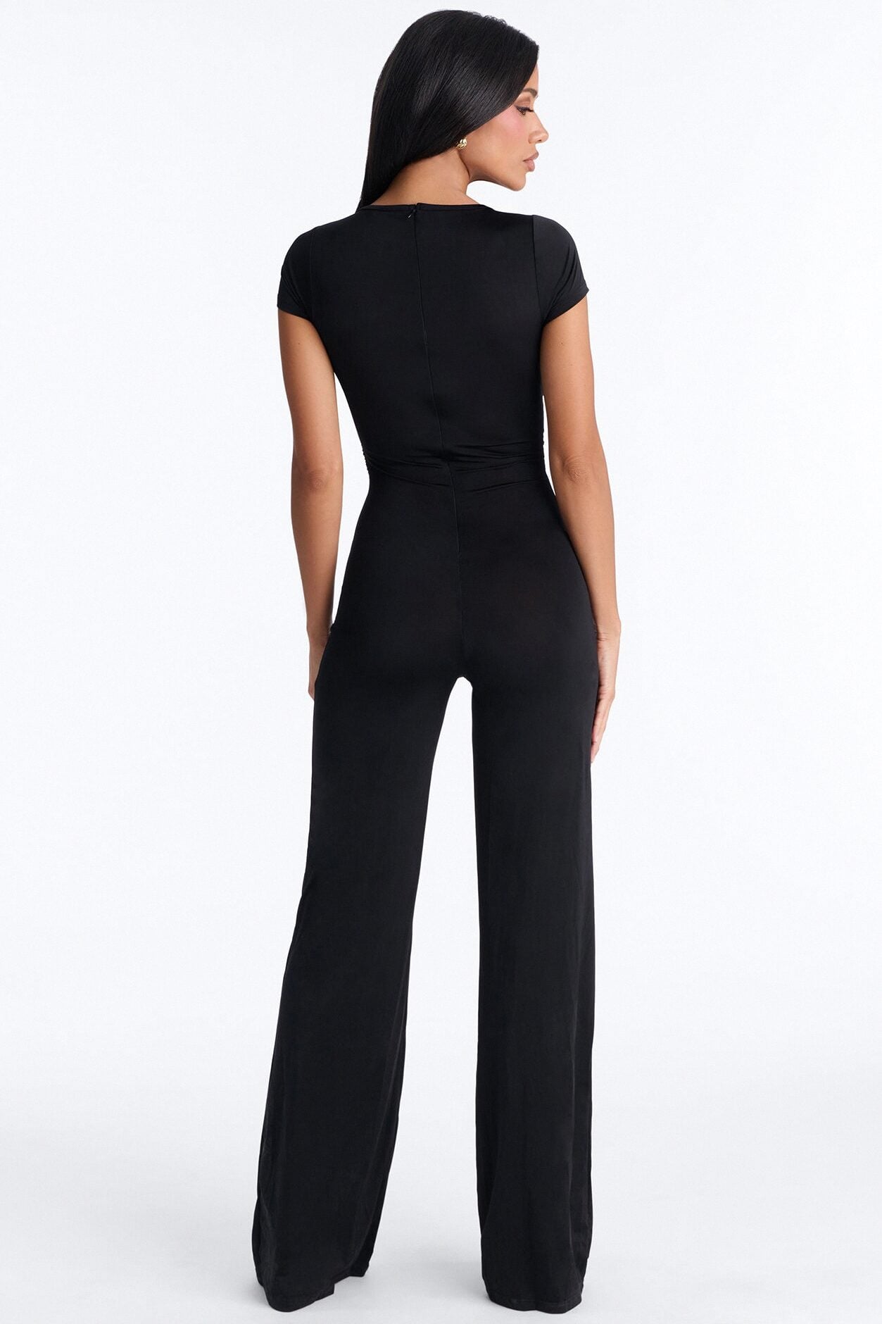 Close To Me Short Sleeve Jumpsuit - Black image 4