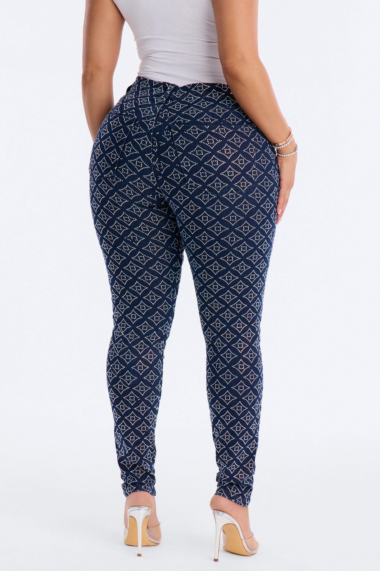 Radiant Energy Embellished Stretch Skinny Jeans - Dark Denim image 4