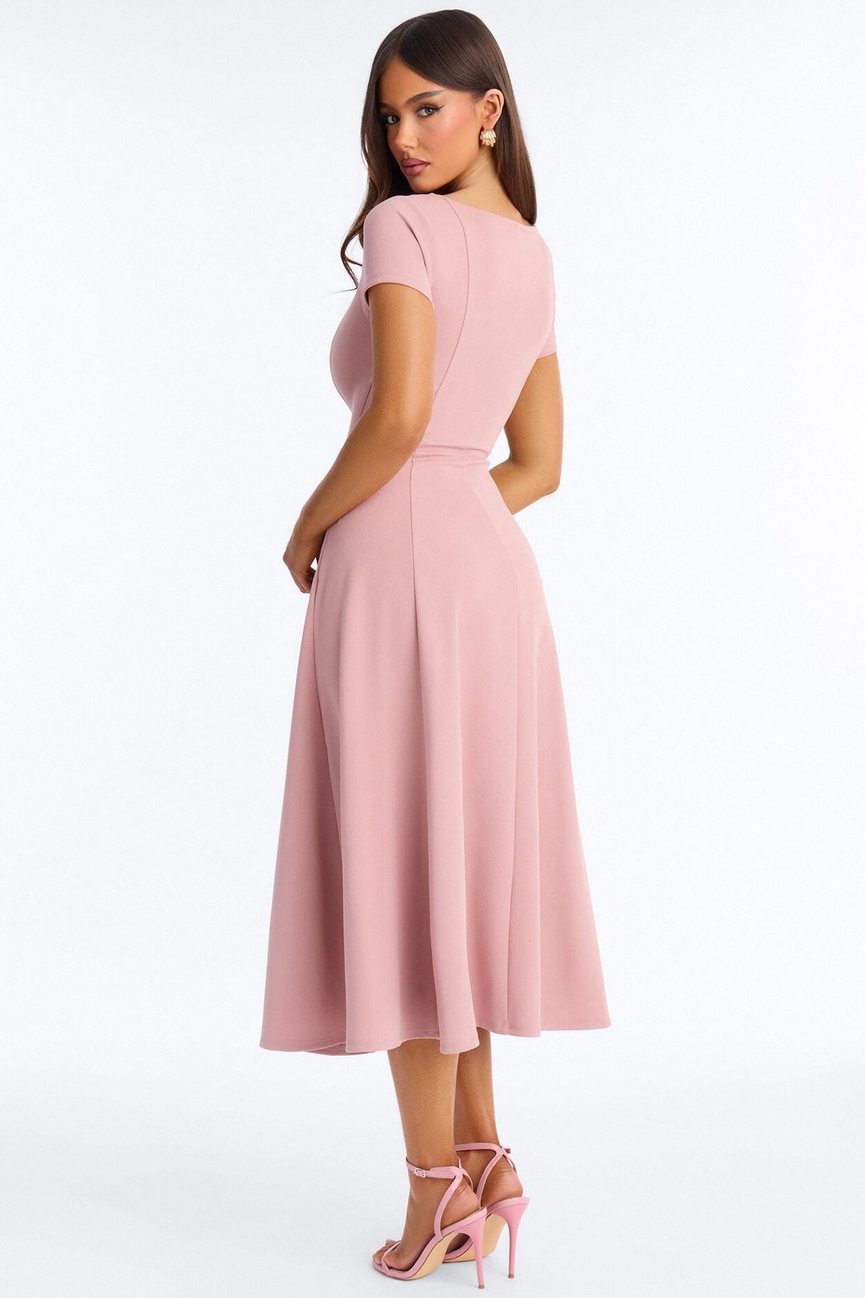 Honor Short Sleeve Midi Dress - Mauve image 4
