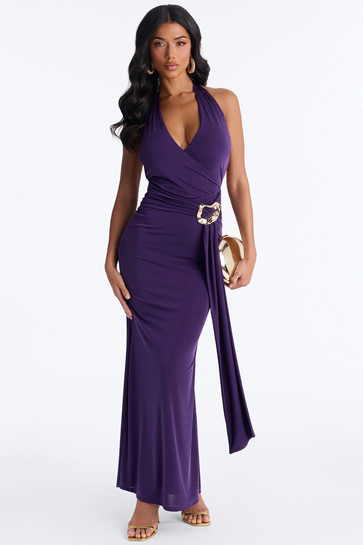 Divine Energy Draped Maxi Dress - Purple image 2