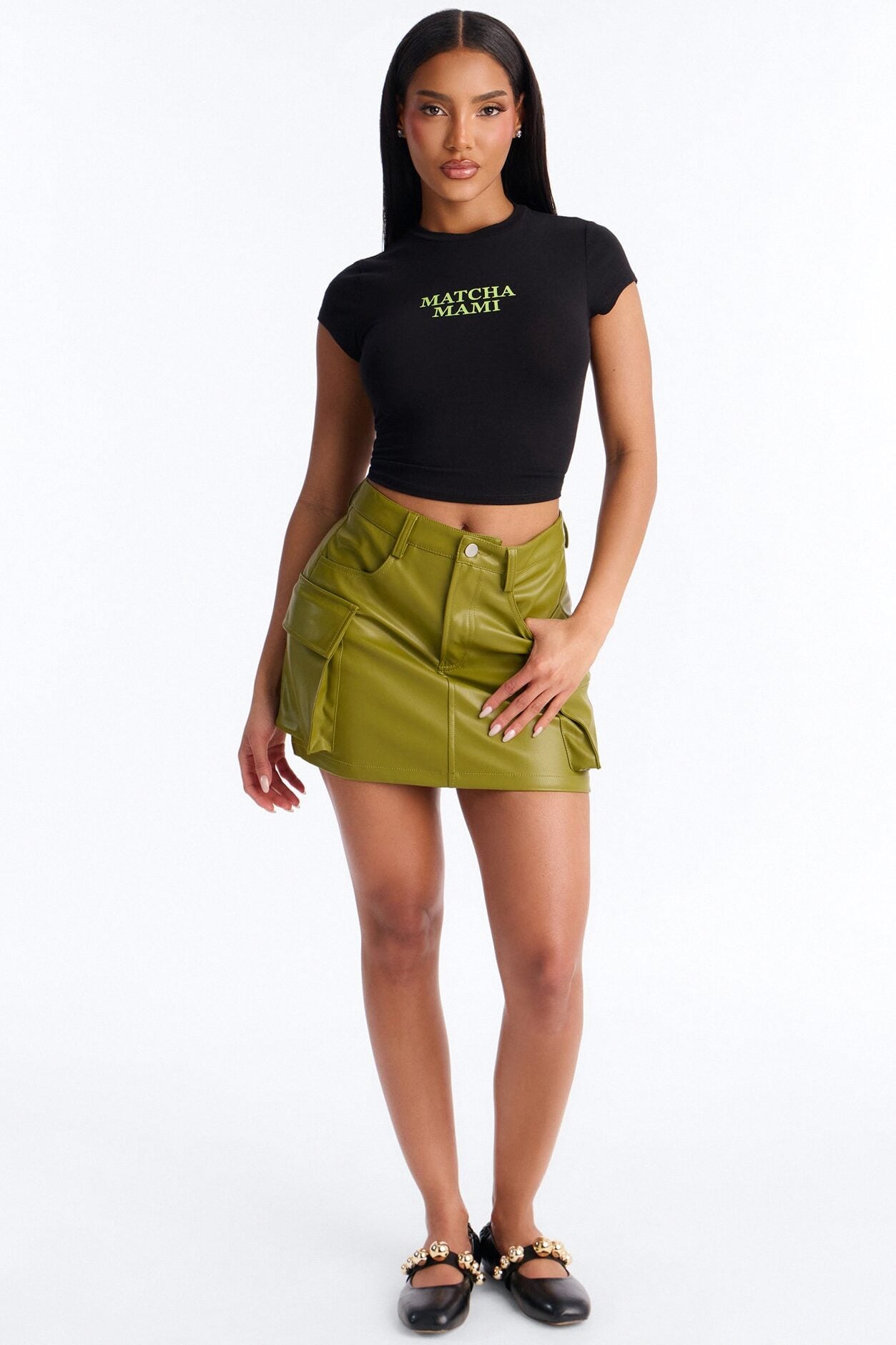 Matcha Babe Baby Tee - Black image 2