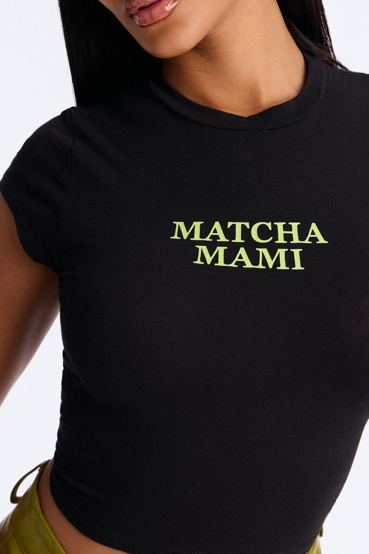 Matcha Babe Baby Tee - Black image 3