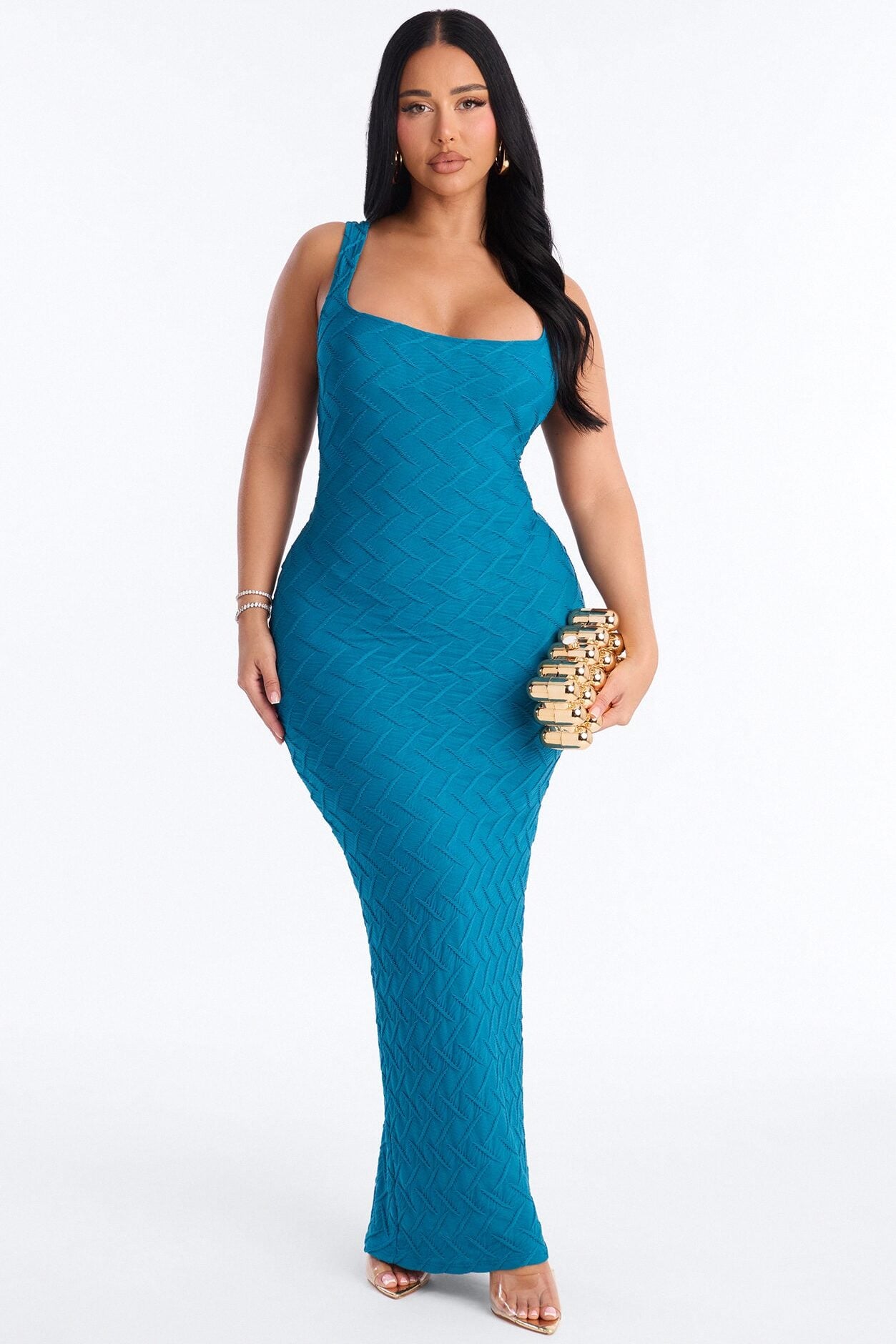 Demi Textured Maxi Dress - Teal image 2