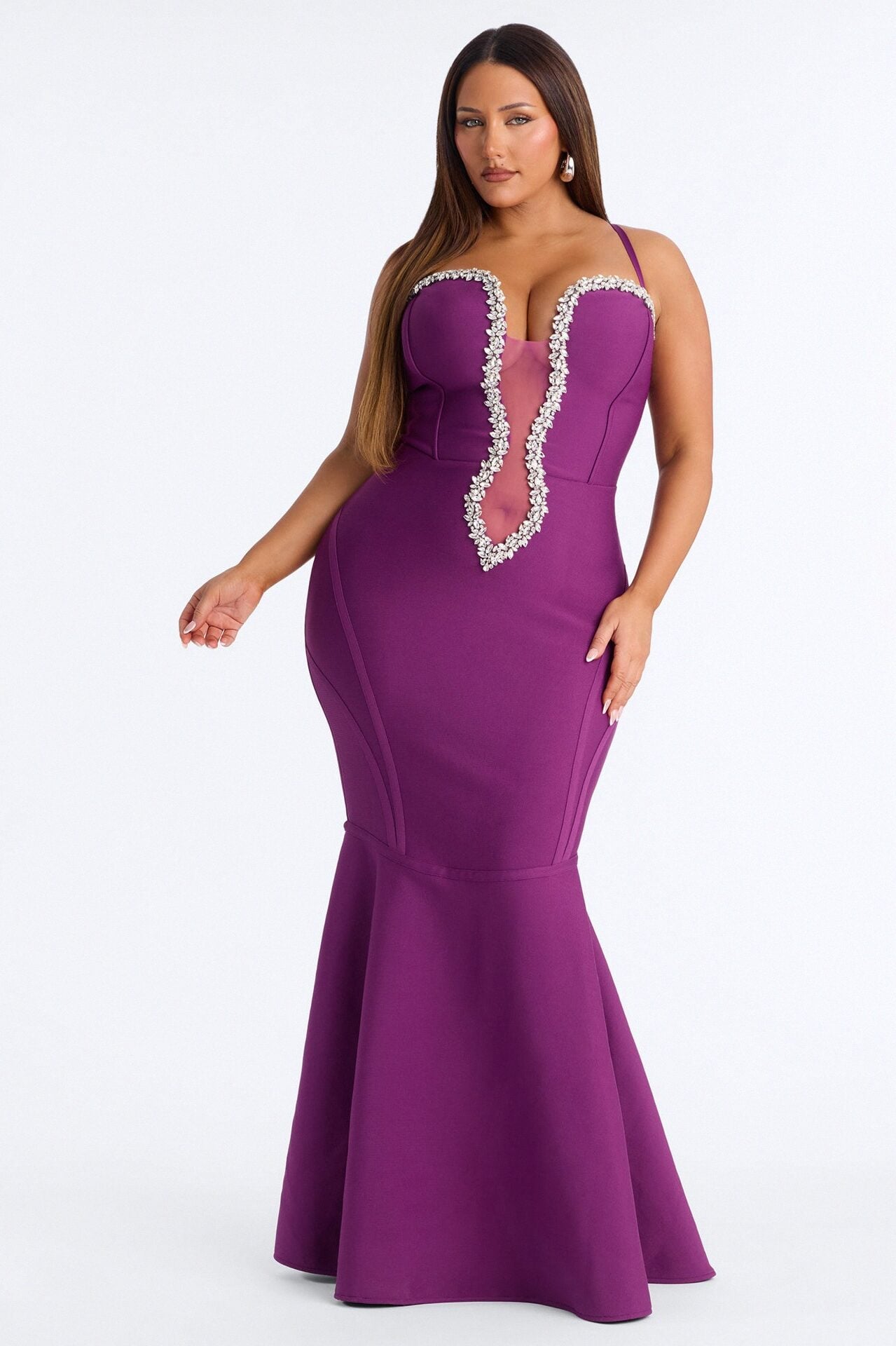 All The Stars Mermaid Bandage Gown - Purple image 5