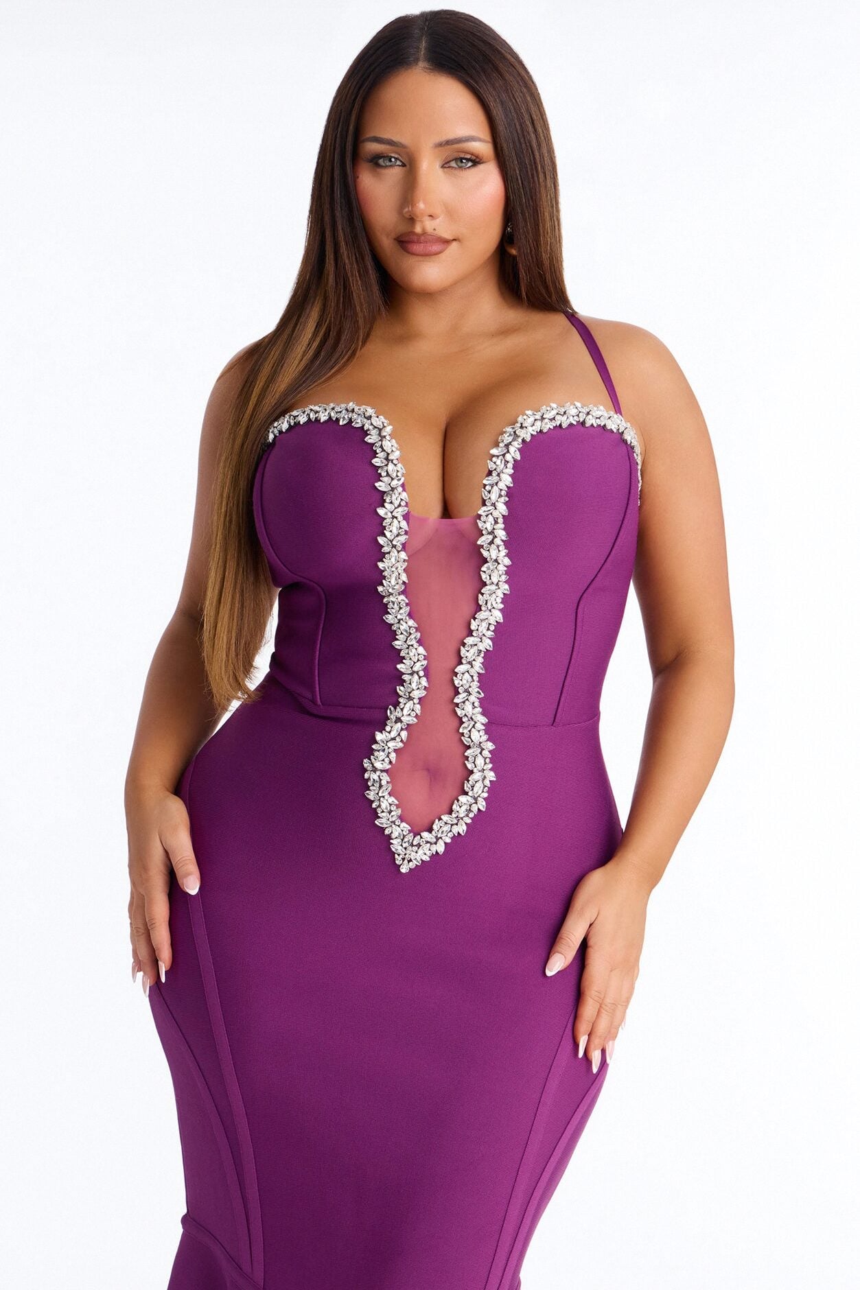 All The Stars Mermaid Bandage Gown - Purple image 6
