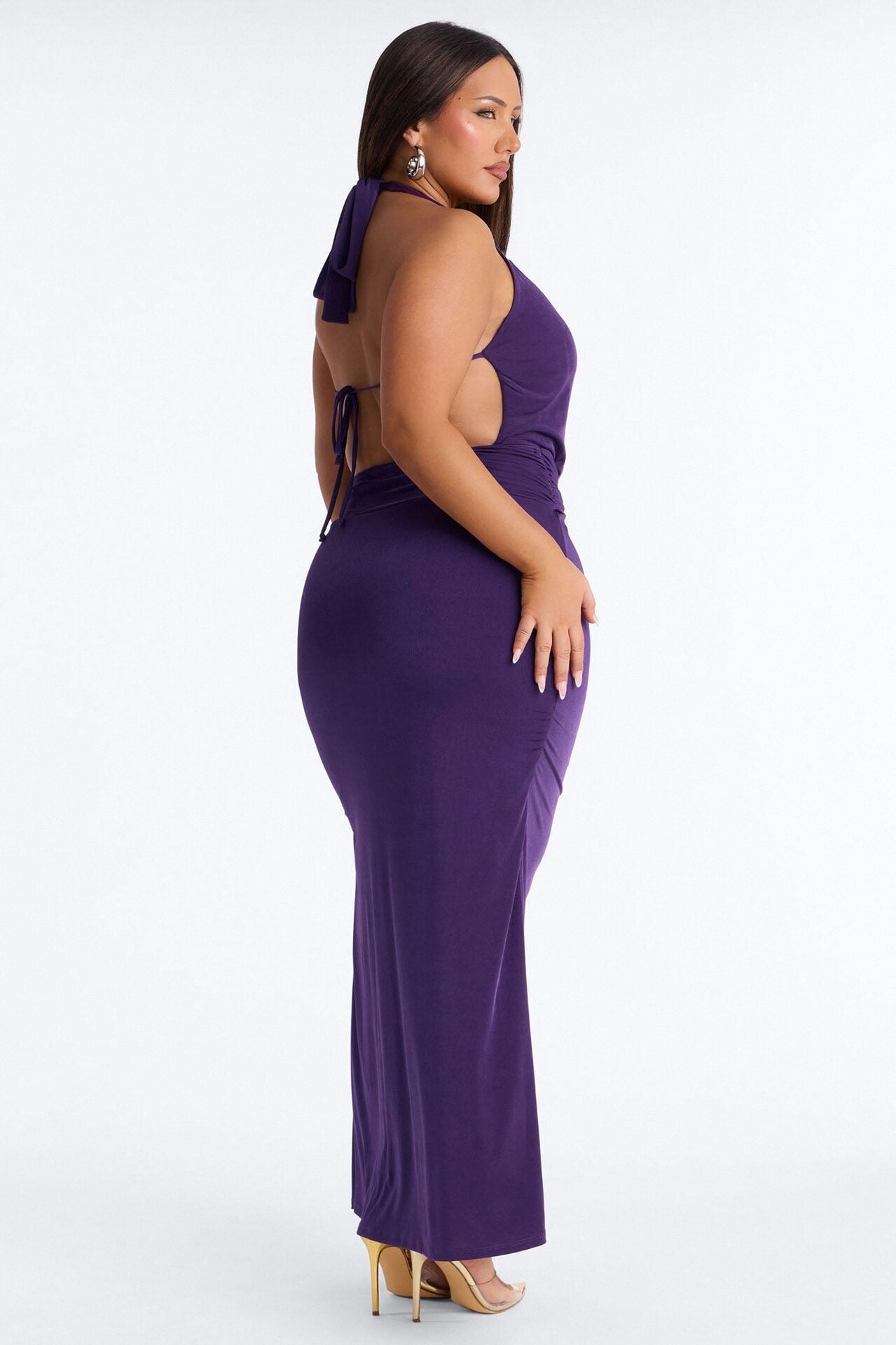 Divine Energy Draped Maxi Dress - Purple image 9