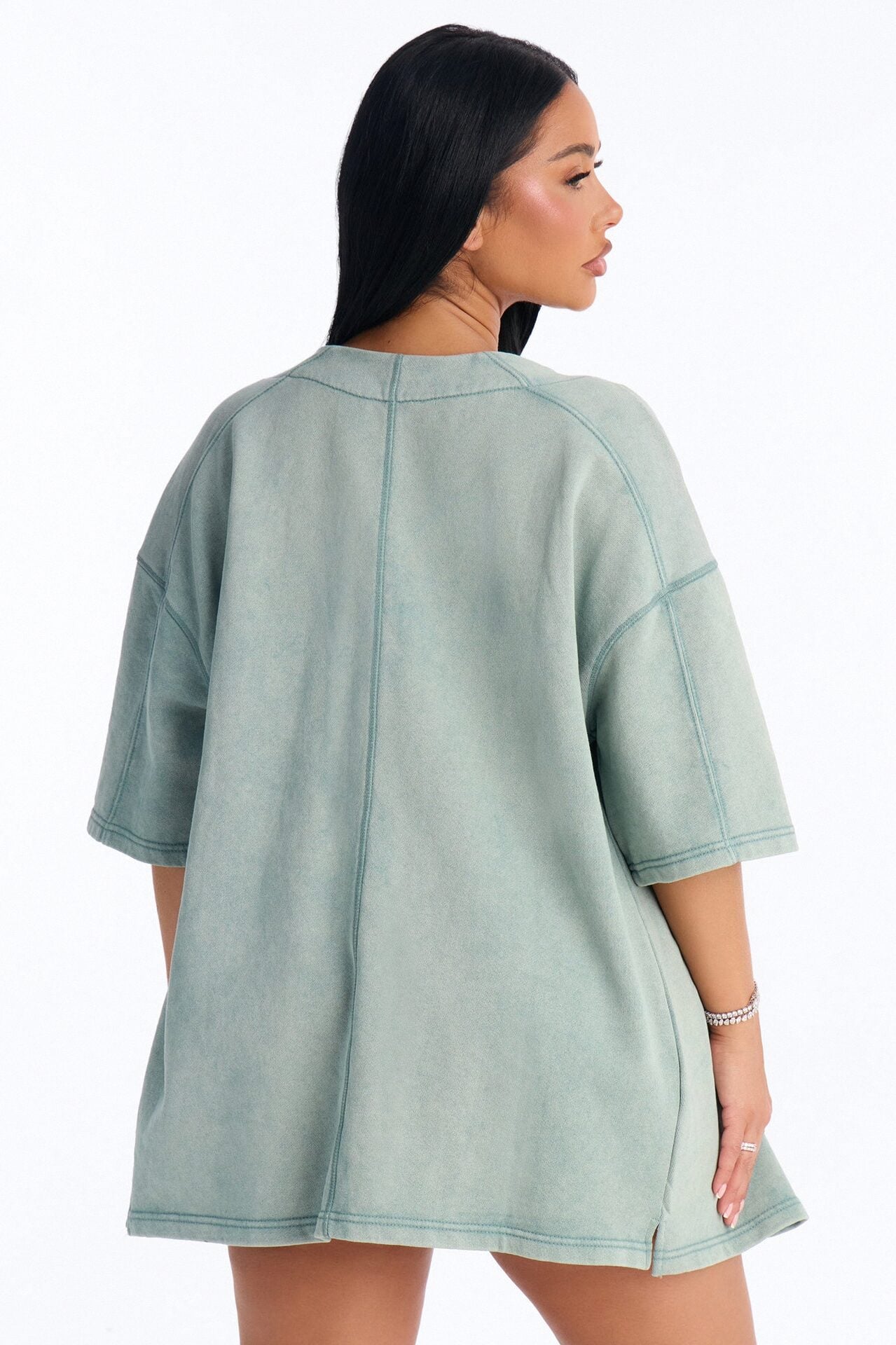 Maya Washed Oversized Shirt - Sage image 3