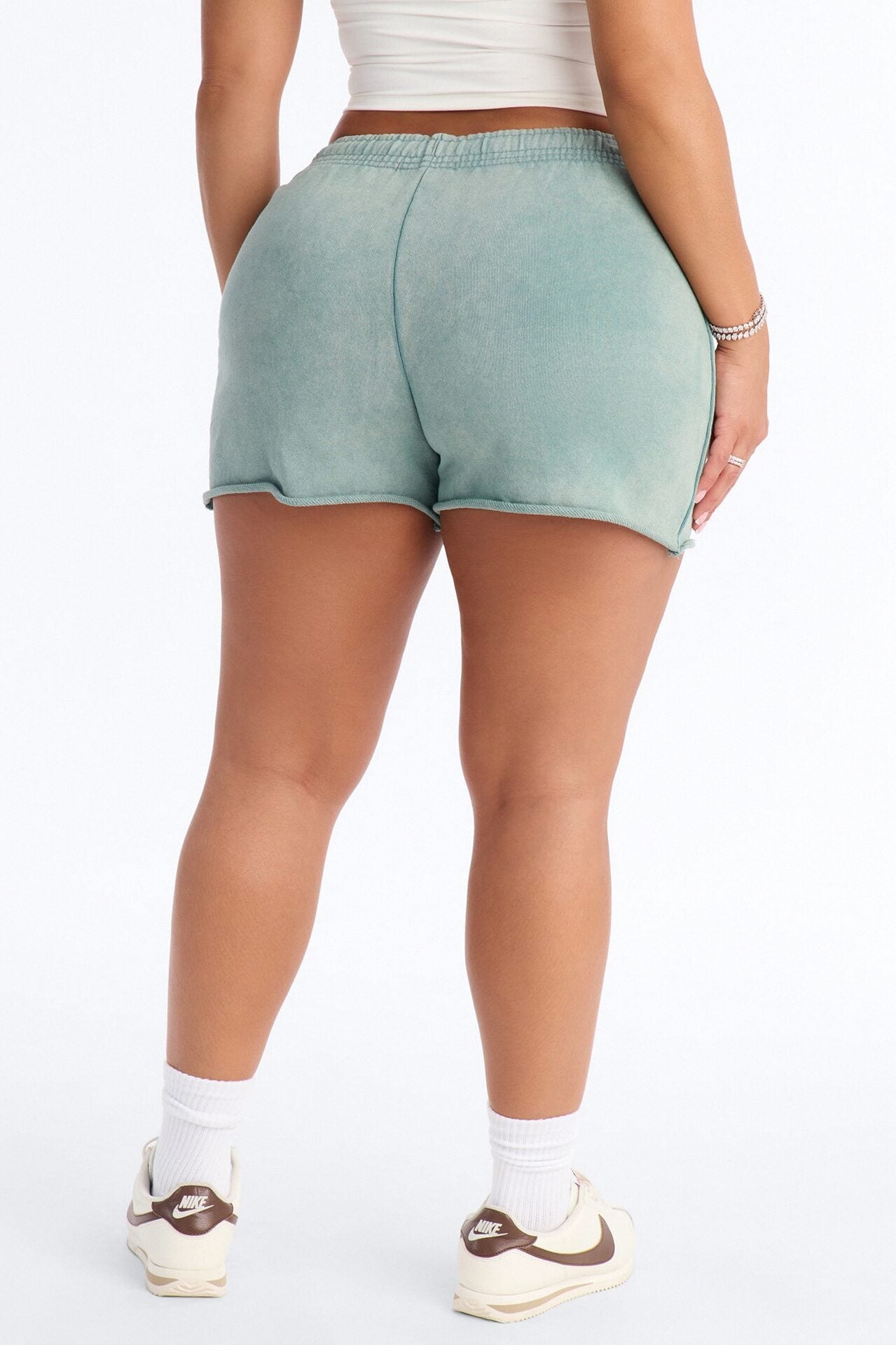Maya Washed Micro Sweatshorts - Sage image 3