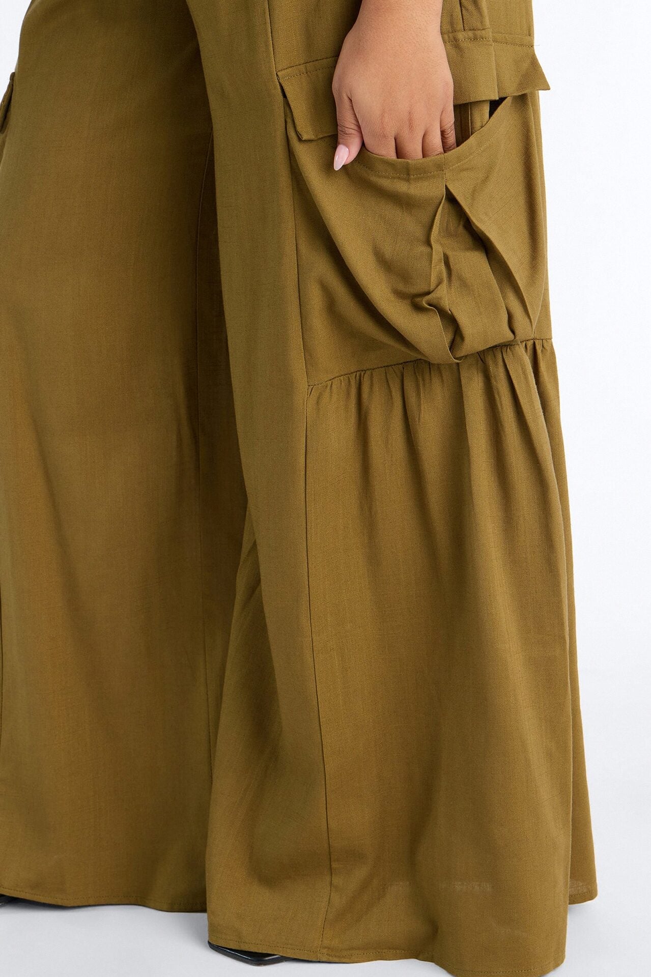 Lulu Wide Leg Pant Set - Olive image 6