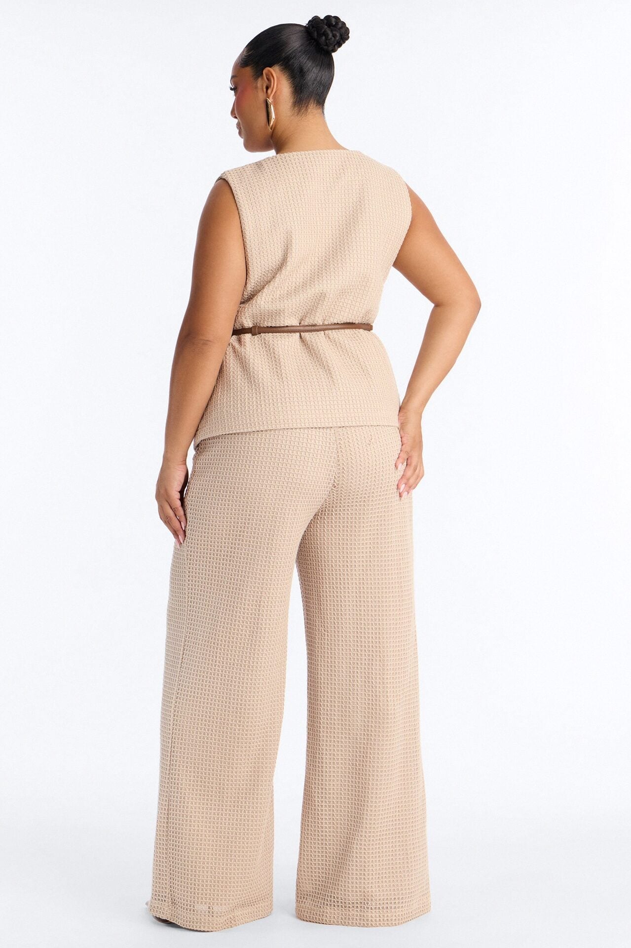 Ellie Belted Vest Pant Set - Taupe image 8