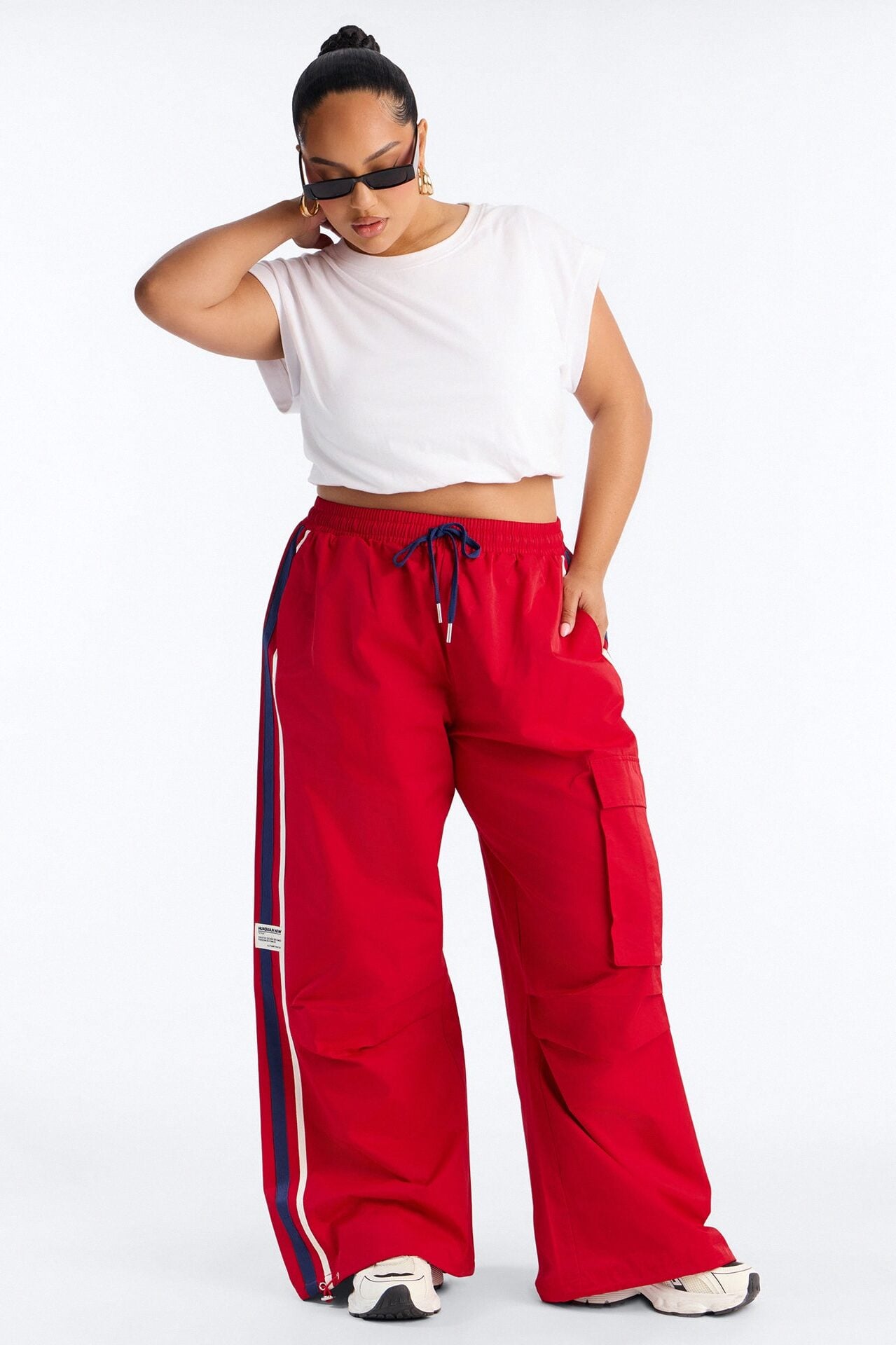 What She Said Windbreaker Track Pant - Red image 4