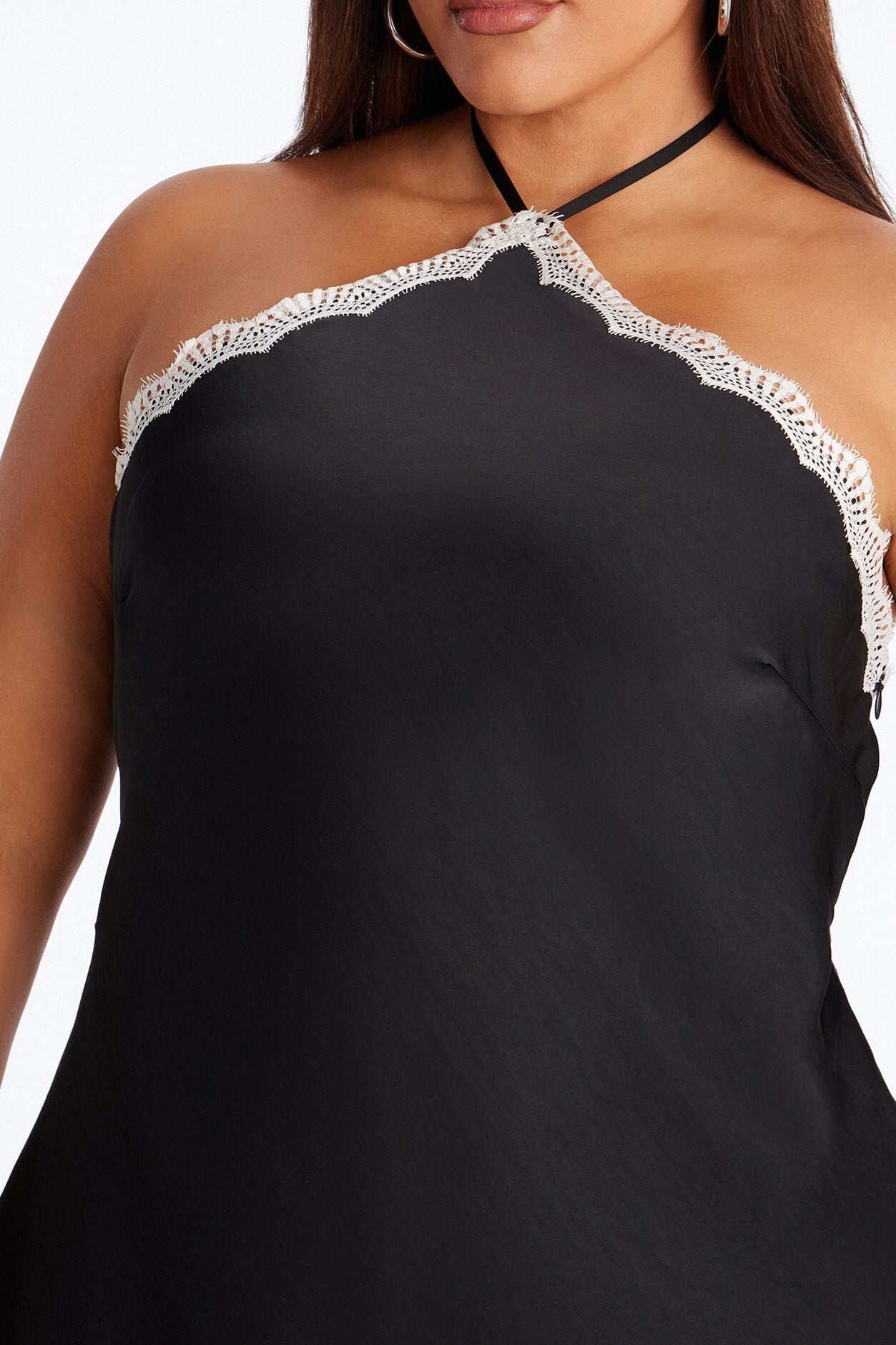 Bella Rose Draped Lace Trim Jumpsuit - Black image 7