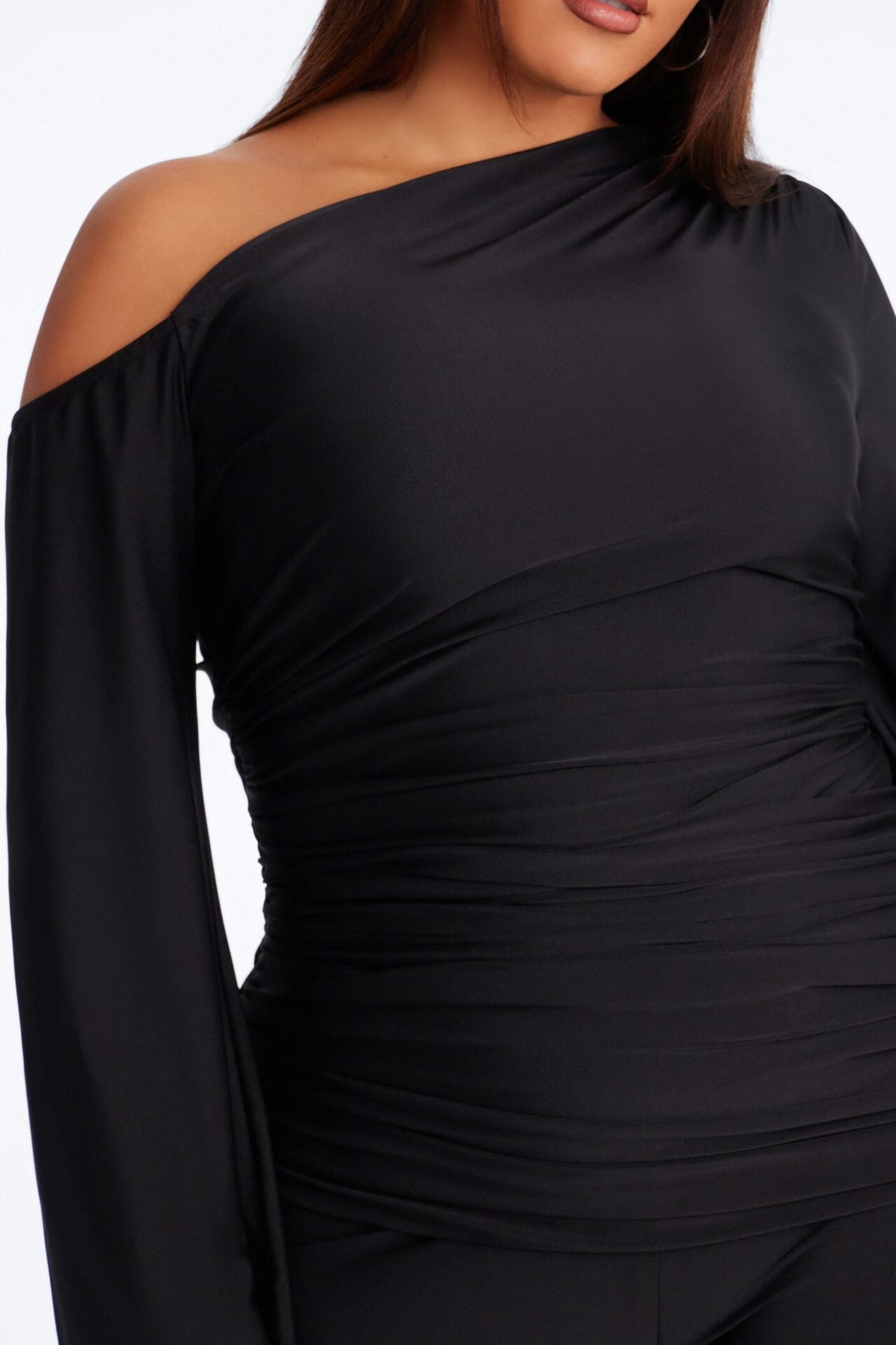 Kalania Ruched Capri Catsuit - Black image 7
