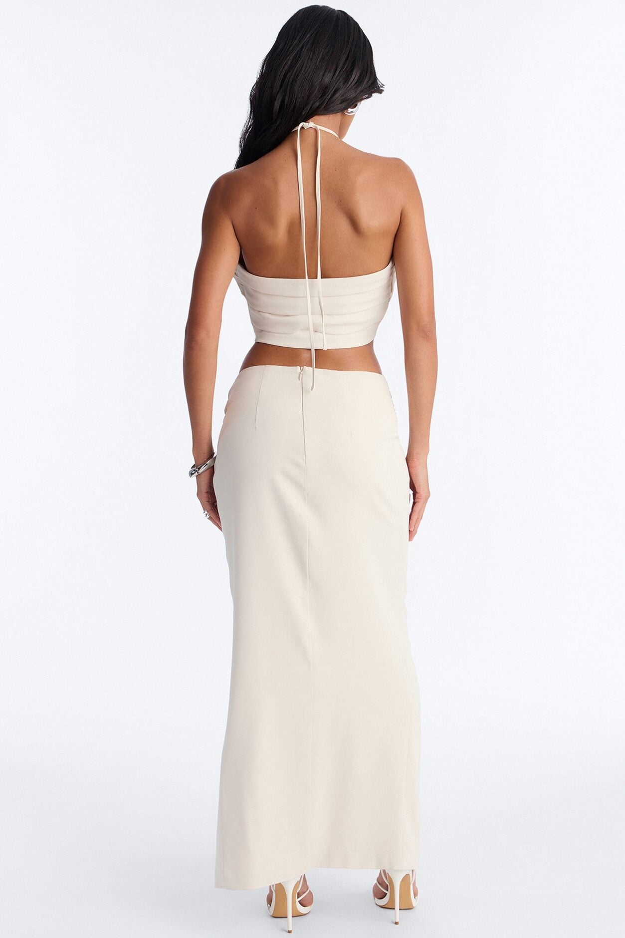 Wildflower Crepe Midi Skirt - Off White image 4