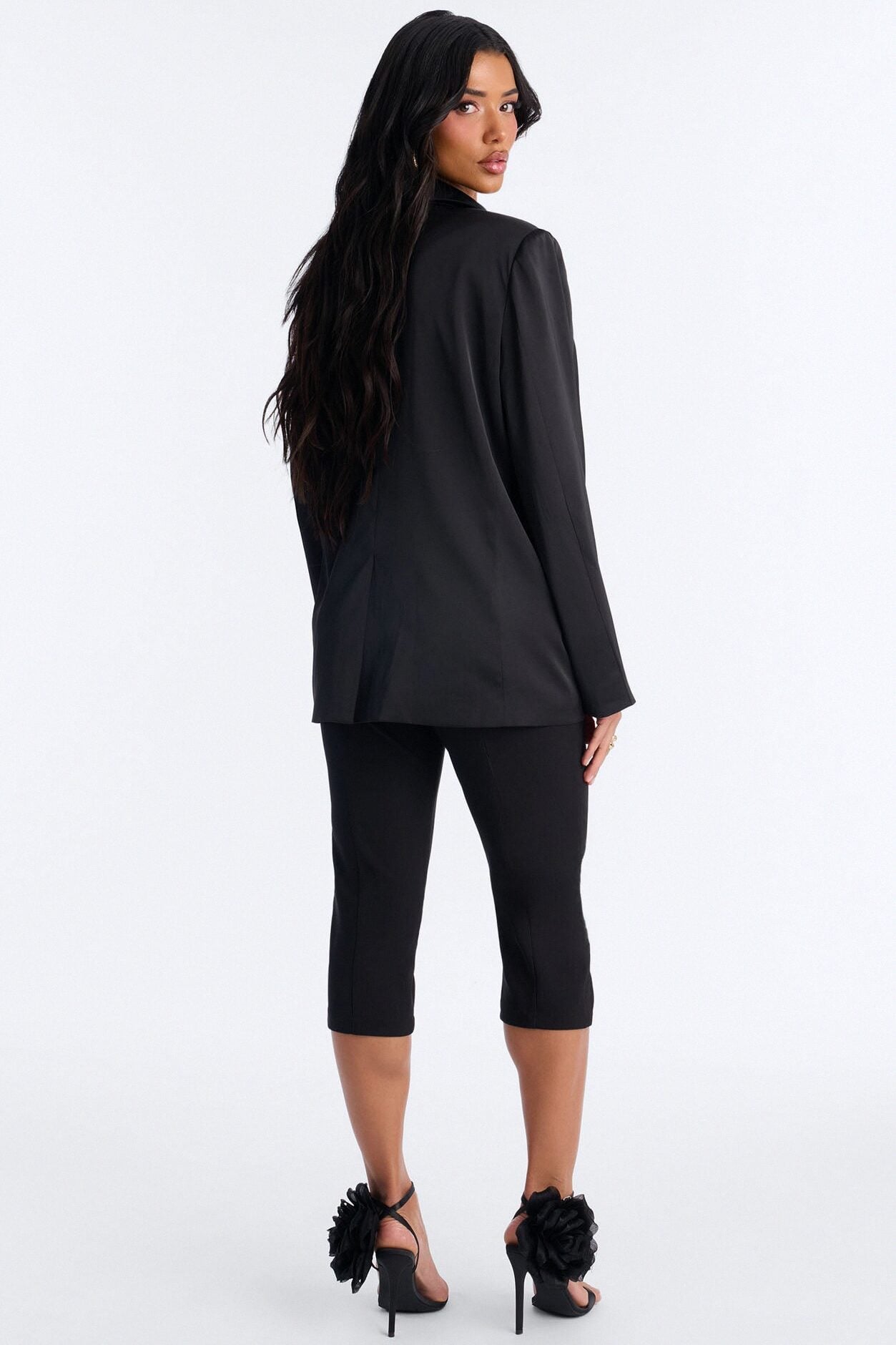 City Affair Blazer Capri Set - Black image 5
