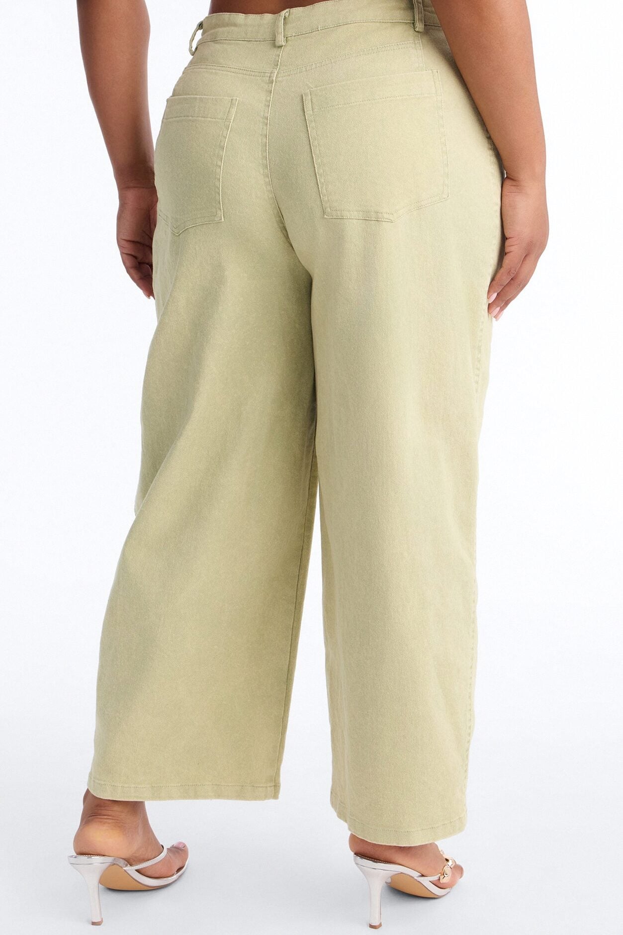 Georgie Washed Twill Barrel Leg Pant 33″ - Green image 8