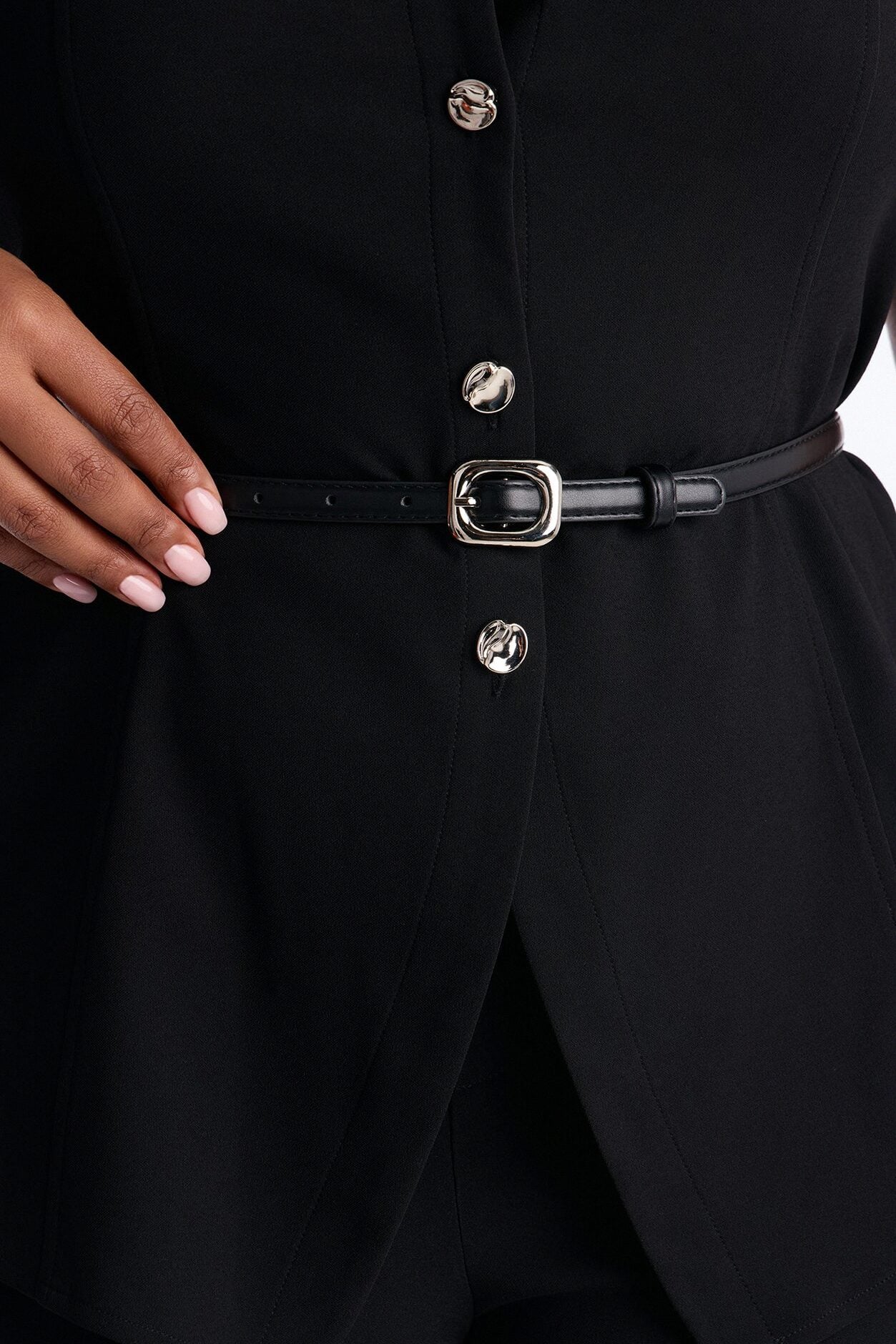 Taryn Belted Capri Jumpsuit - Black image 6