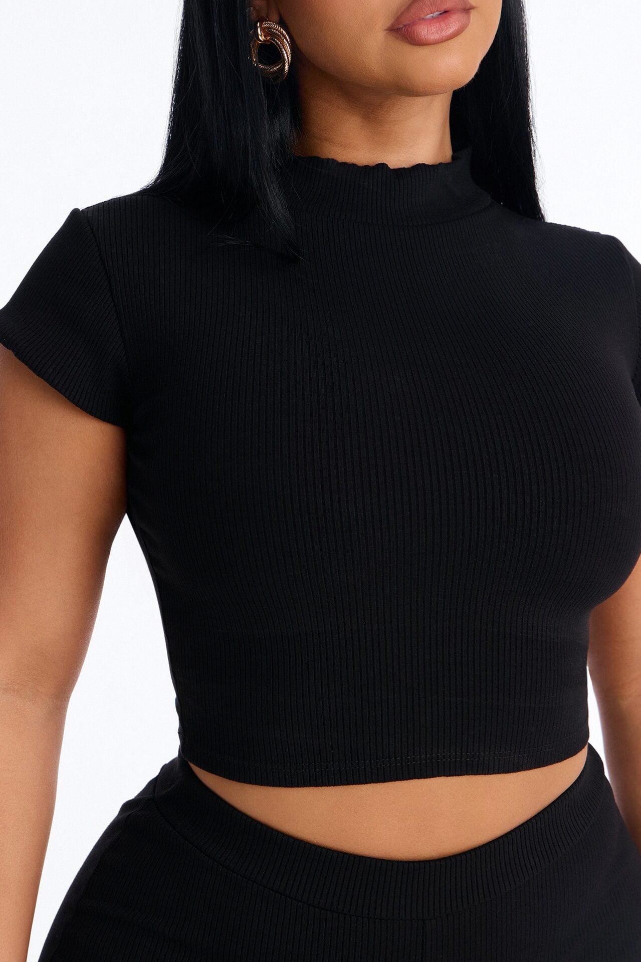 Simply Snatched Mock Neck Legging Set - Black image 3