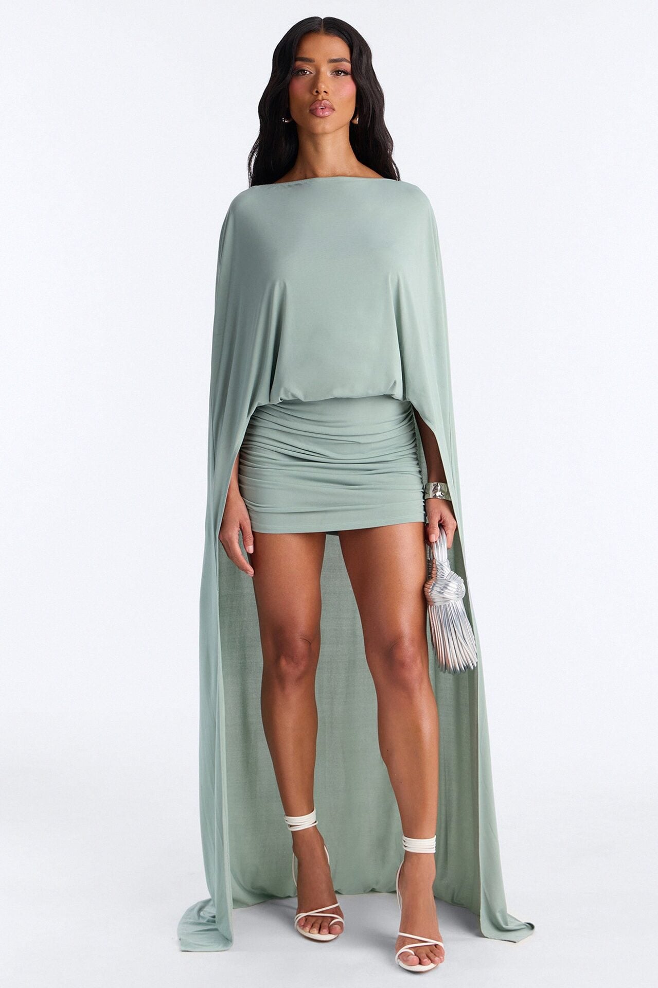 Zadie Babe Cape Mini Dress - Sage image 2