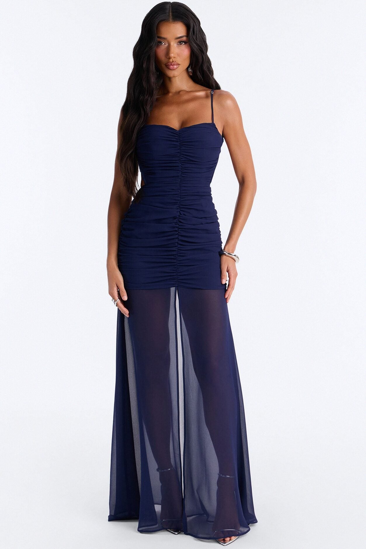 Spring Breeze Chiffon Maxi Dress - Navy image 2