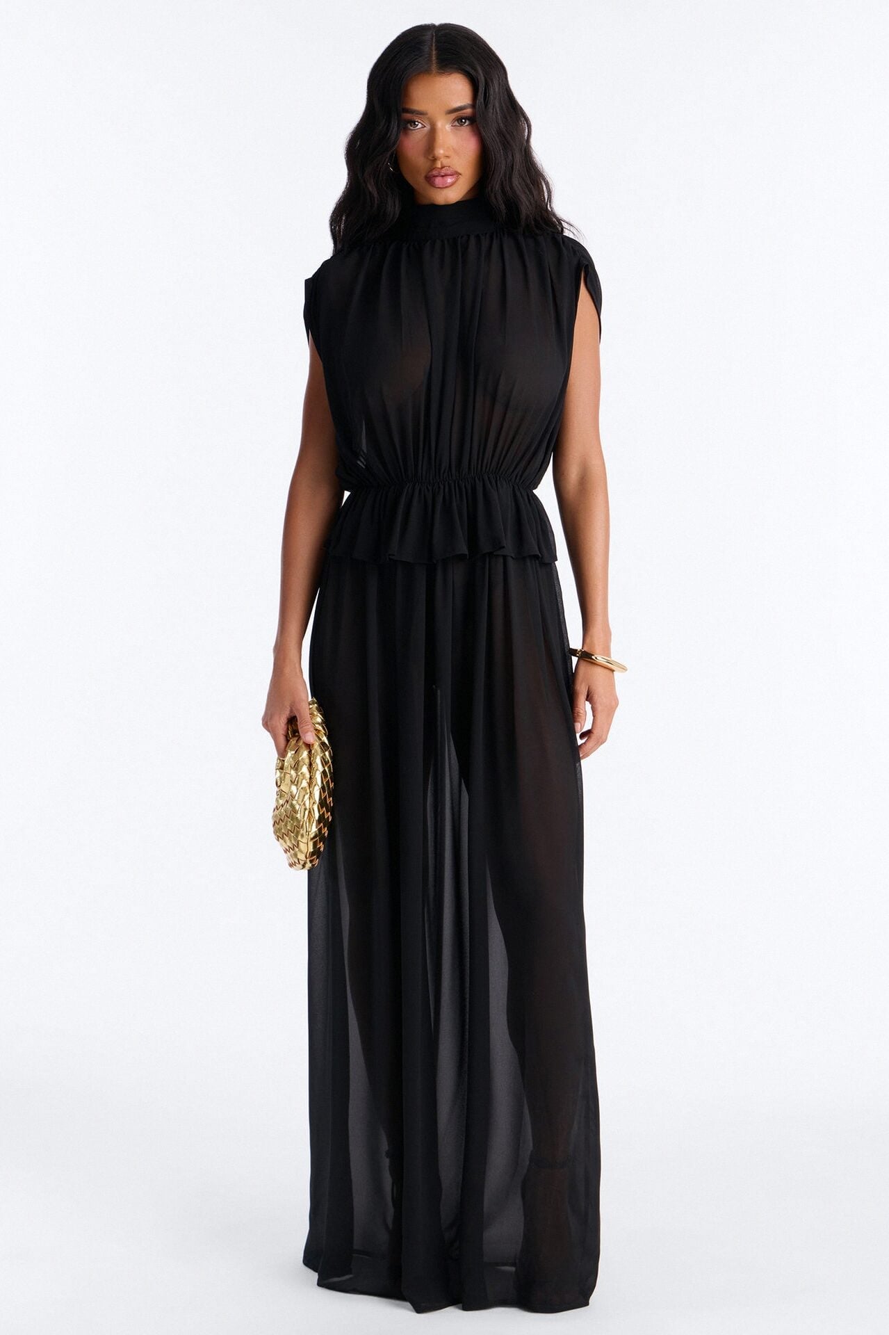 Gentle Grace Chiffon Maxi Dress - Black image 2