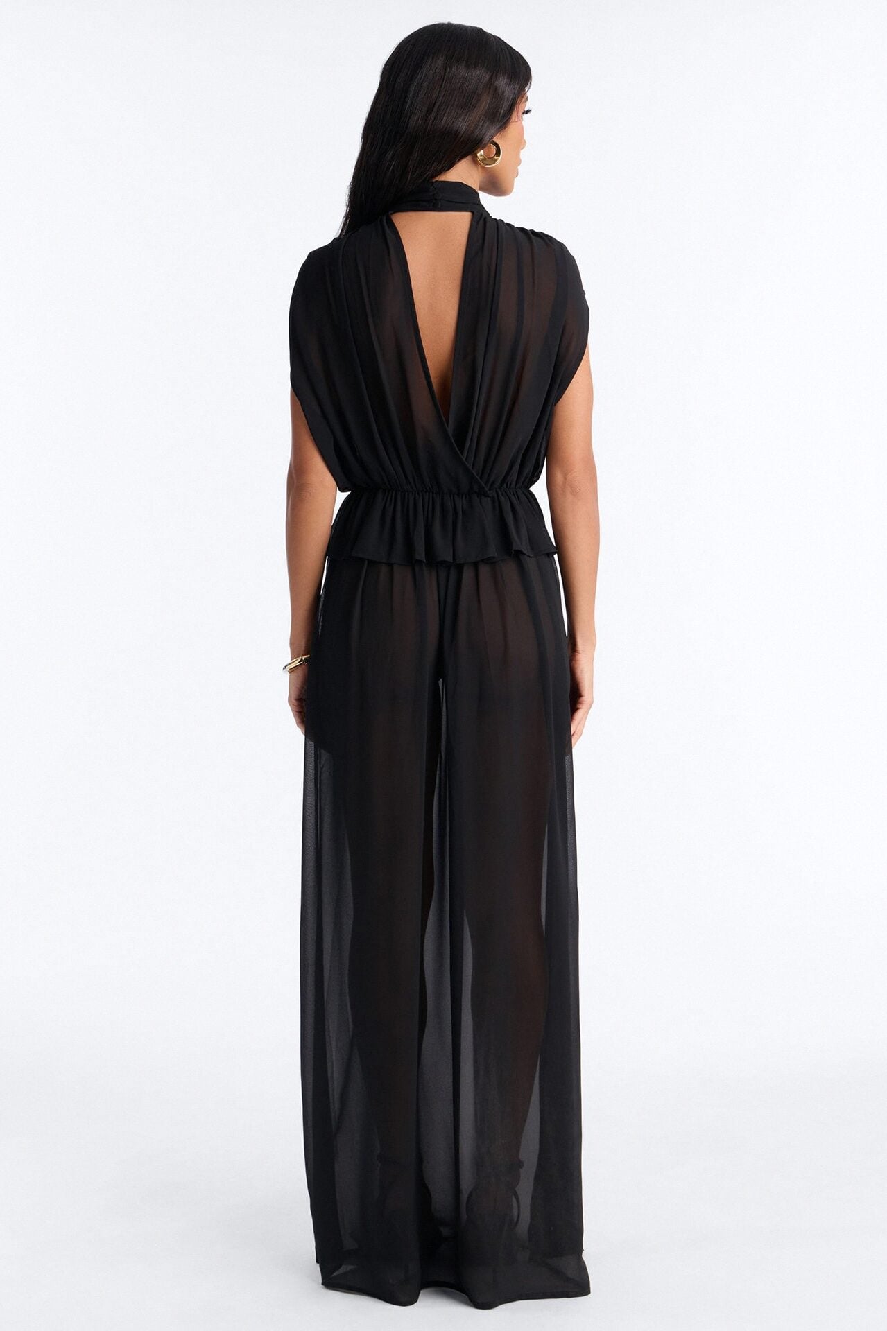 Gentle Grace Chiffon Maxi Dress - Black image 3
