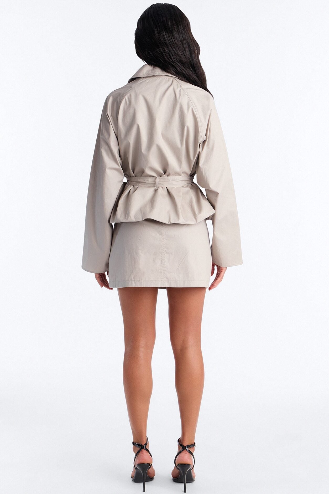 Fall For Me Cropped Trench Jacket - Taupe image 4