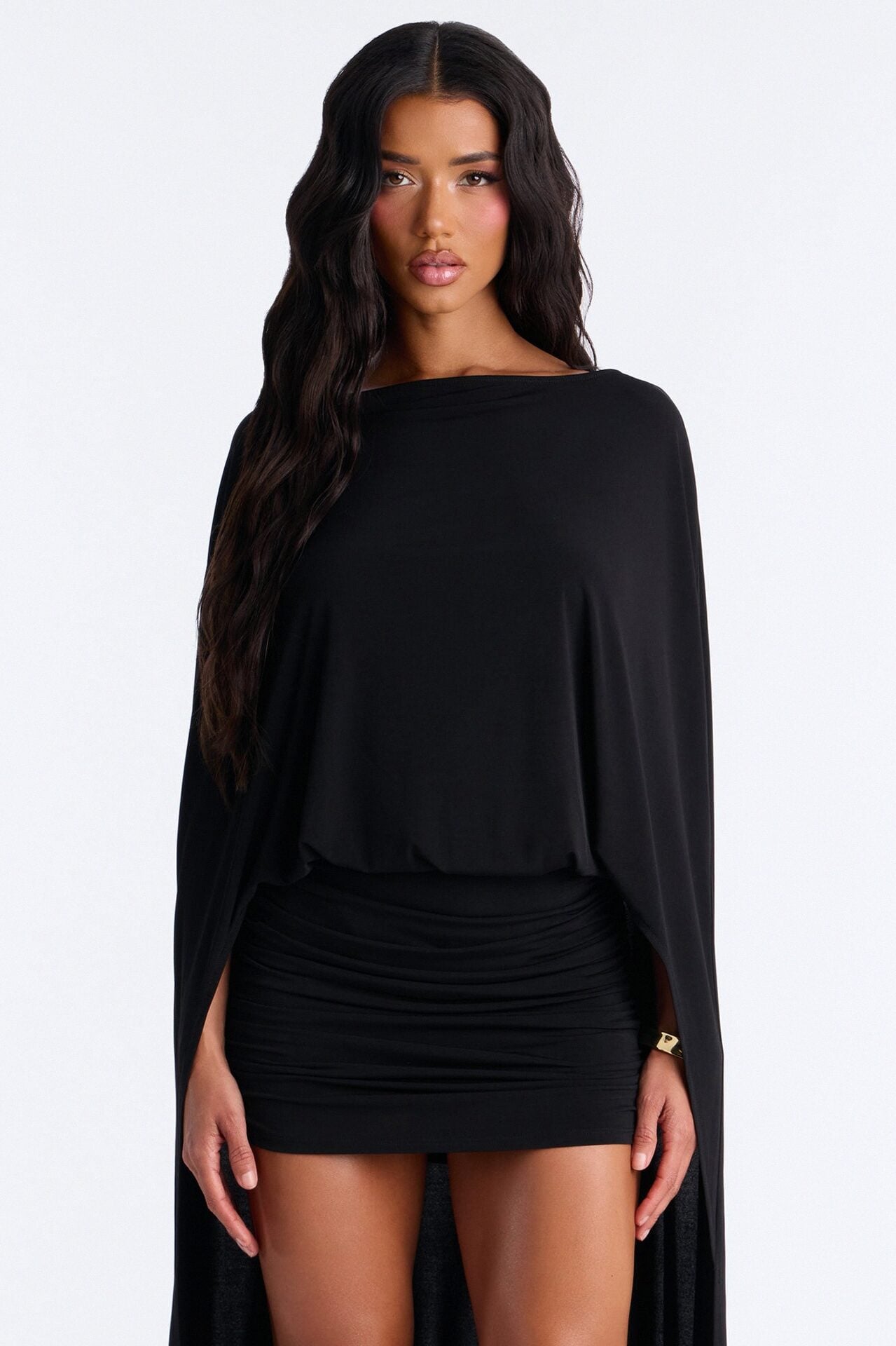 Zadie Babe Cape Mini Dress - Black image 2