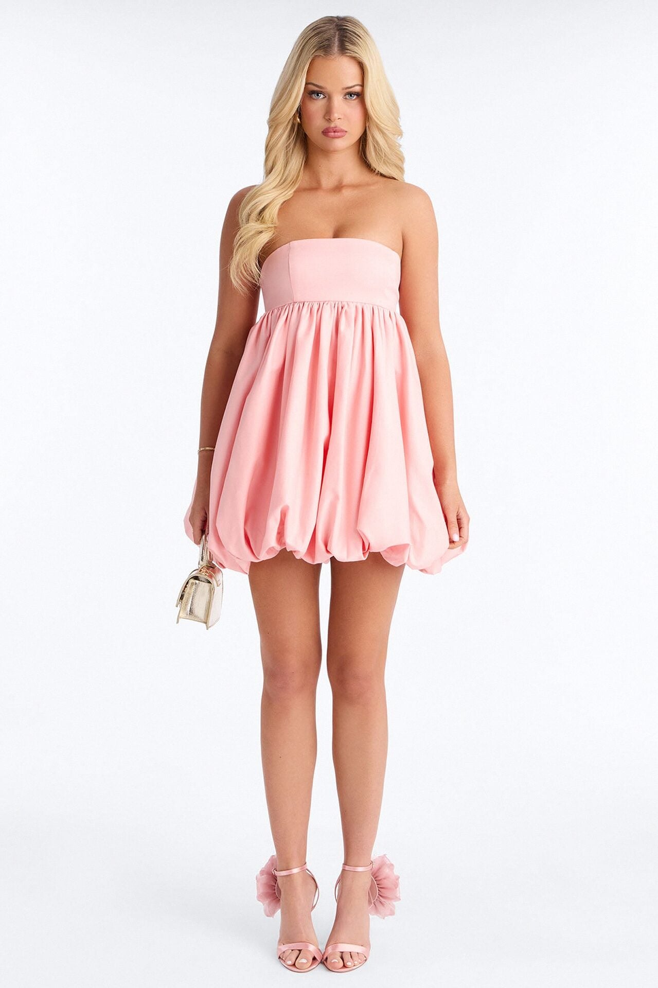 Peach Parfait Bubble Mini Dress - Peach image 2