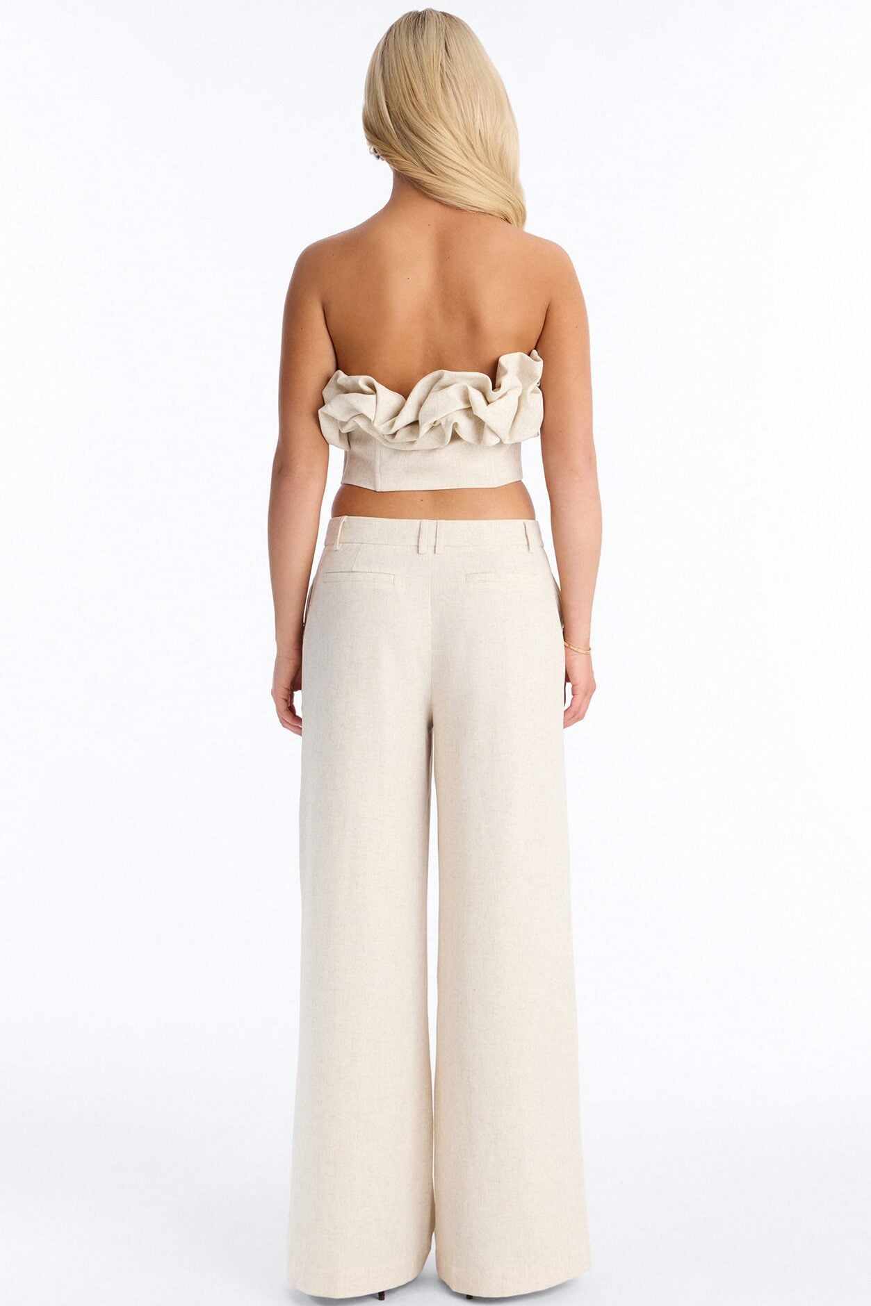 Linen Bloom Corset Top - Natural image 4