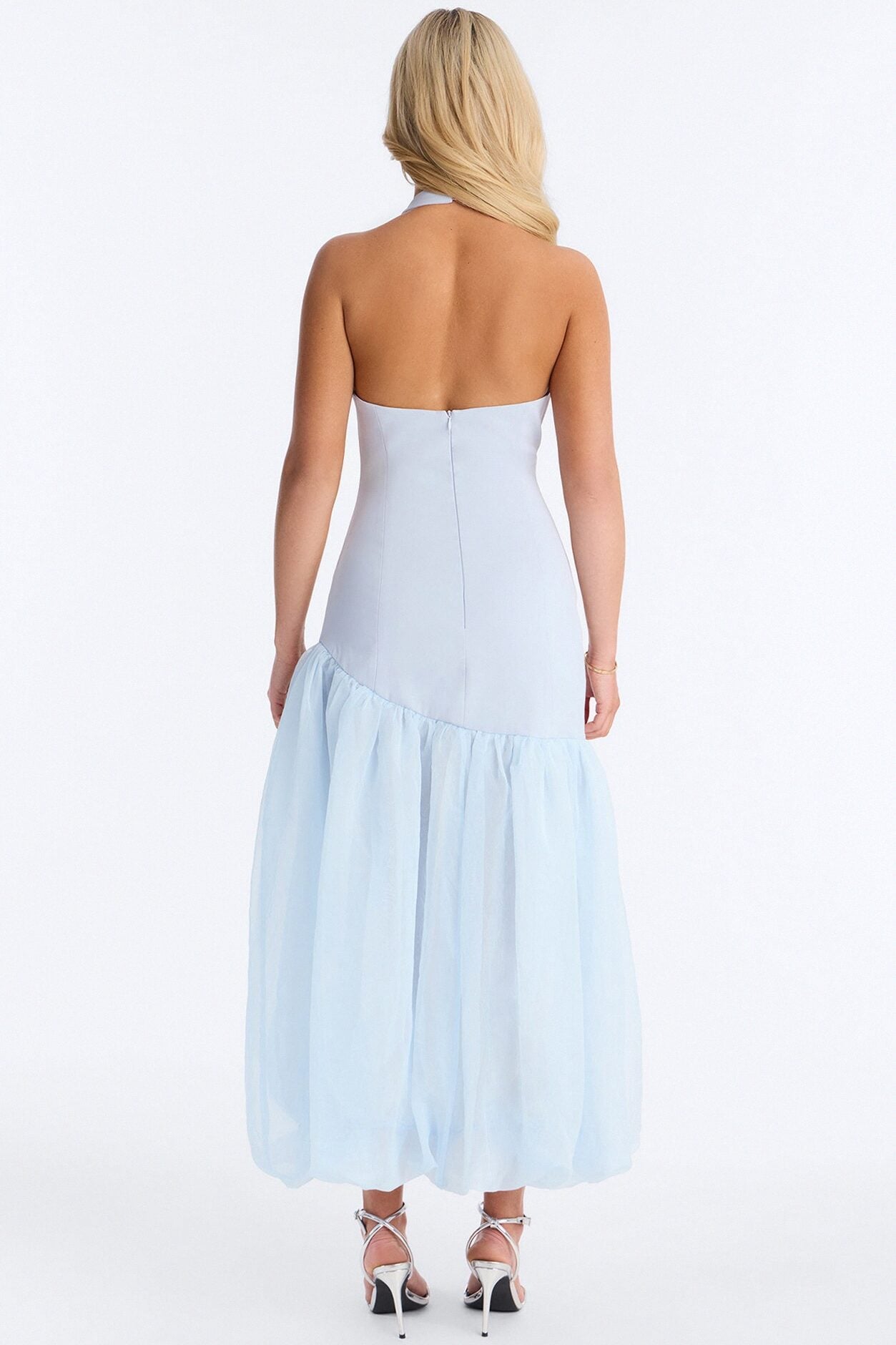 Blossom Organza Midi Dress - Light Blue image 4