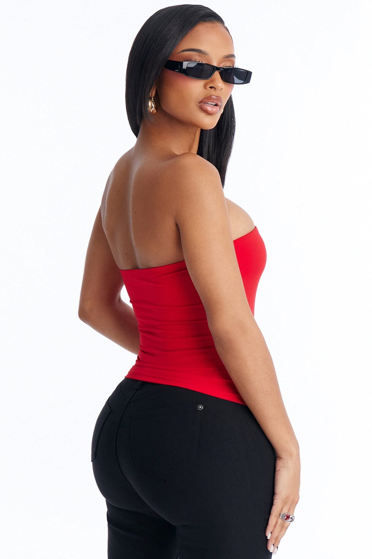 Veronica Double Lined Tube Top - Red image 3