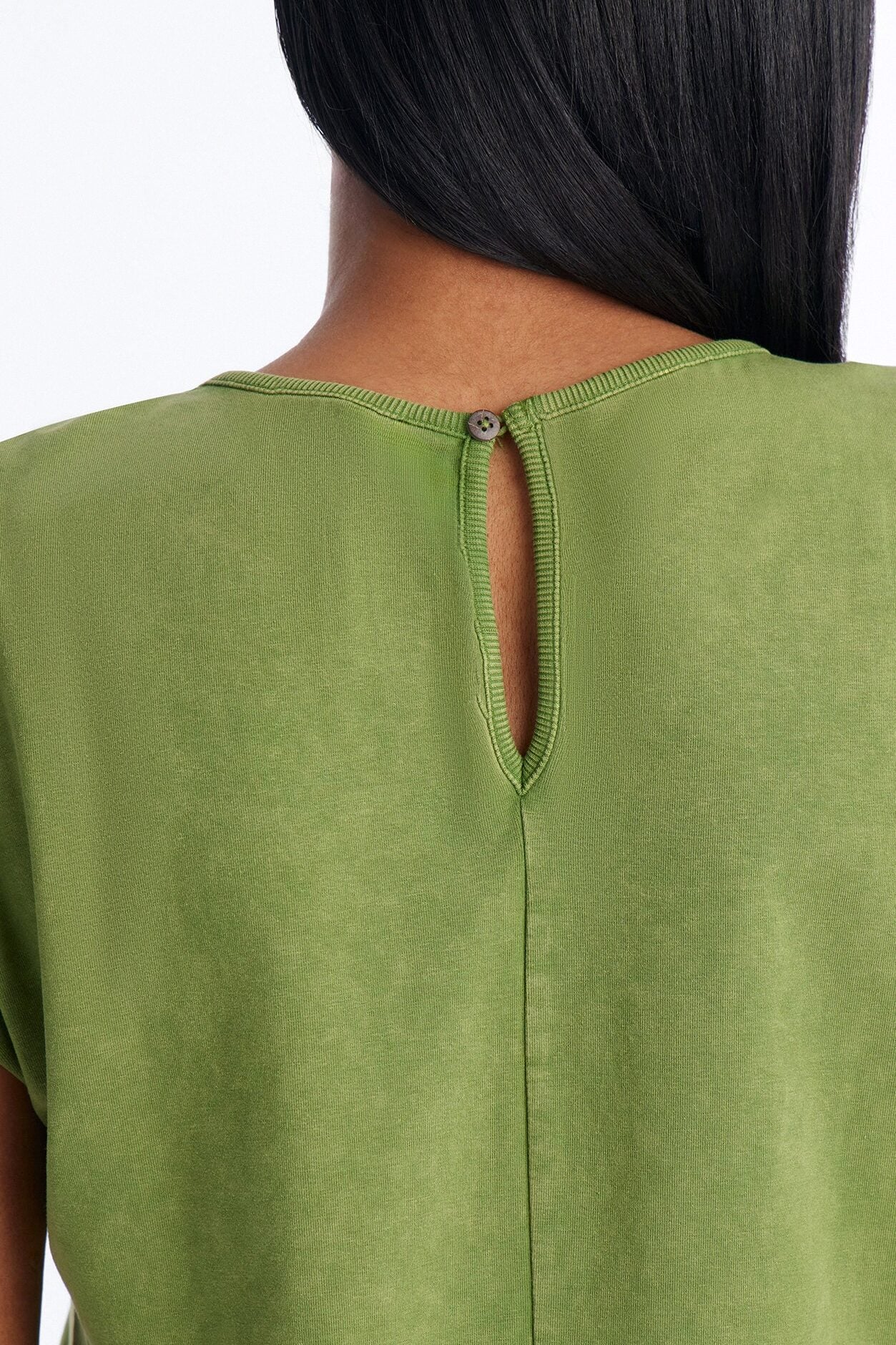 The Washed Cap Sleeve Romper - Sage image 3