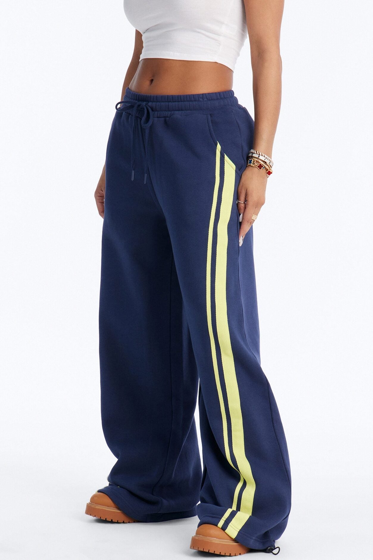 Jorden Fleece Wide Leg Lounge Pant - Navy image 2