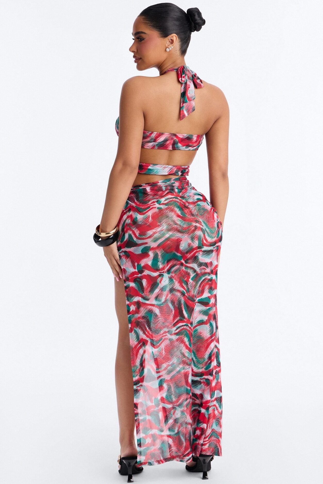 In Her Era Cut Out Maxi Dress - Red/combo image 3