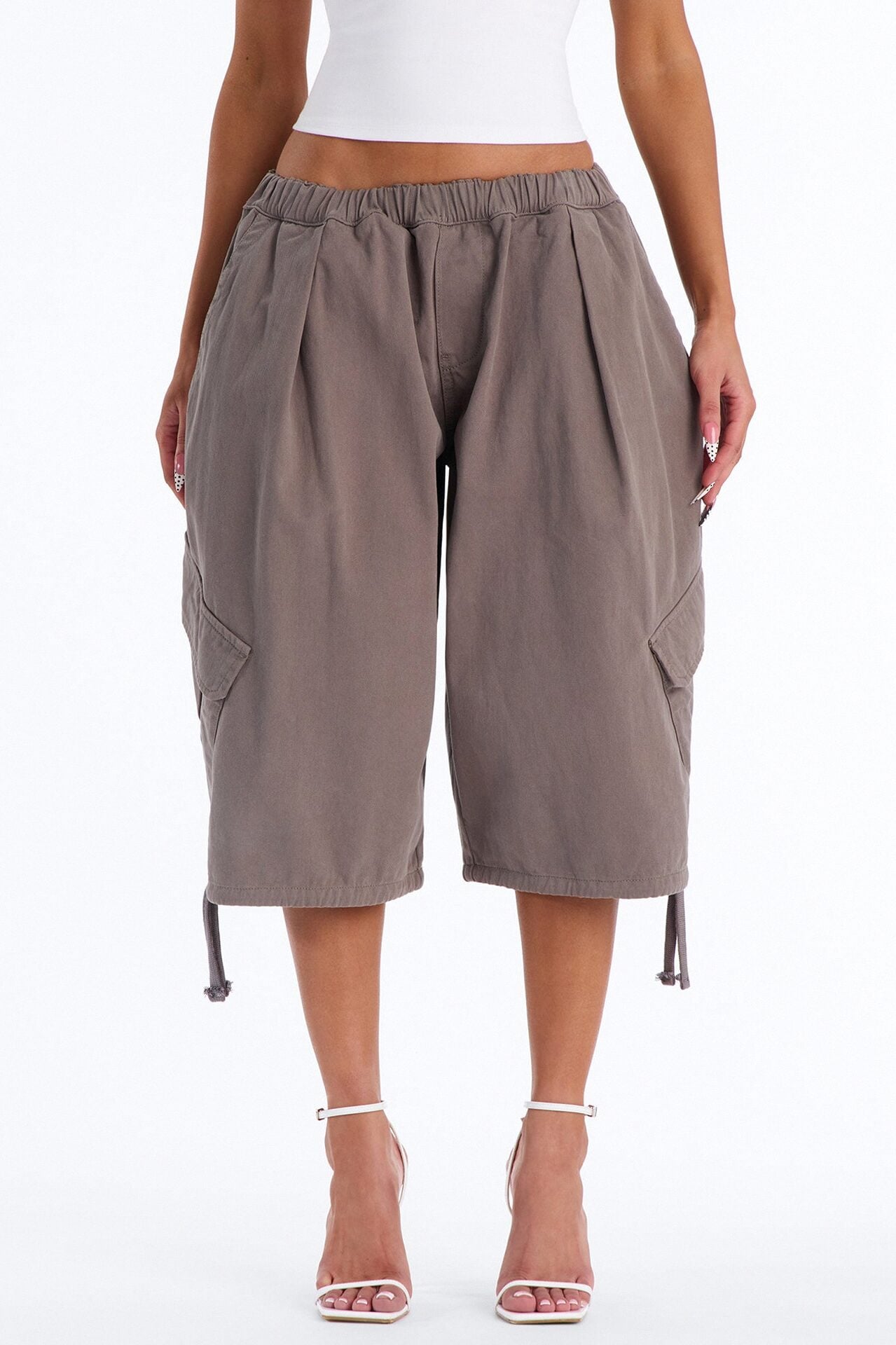 Carter Twill Cargo Bubble Hem Bermuda Short - Charcoal image 2