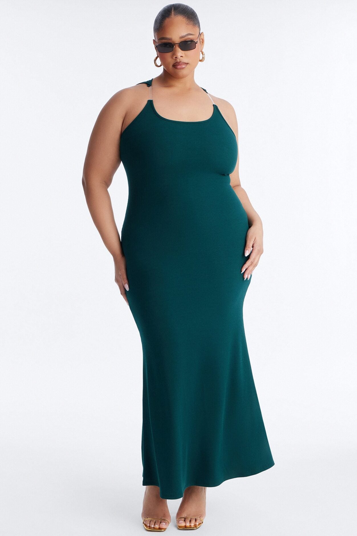 Trinity Hooded Ribbed Maxi Dress - Hunter image 6