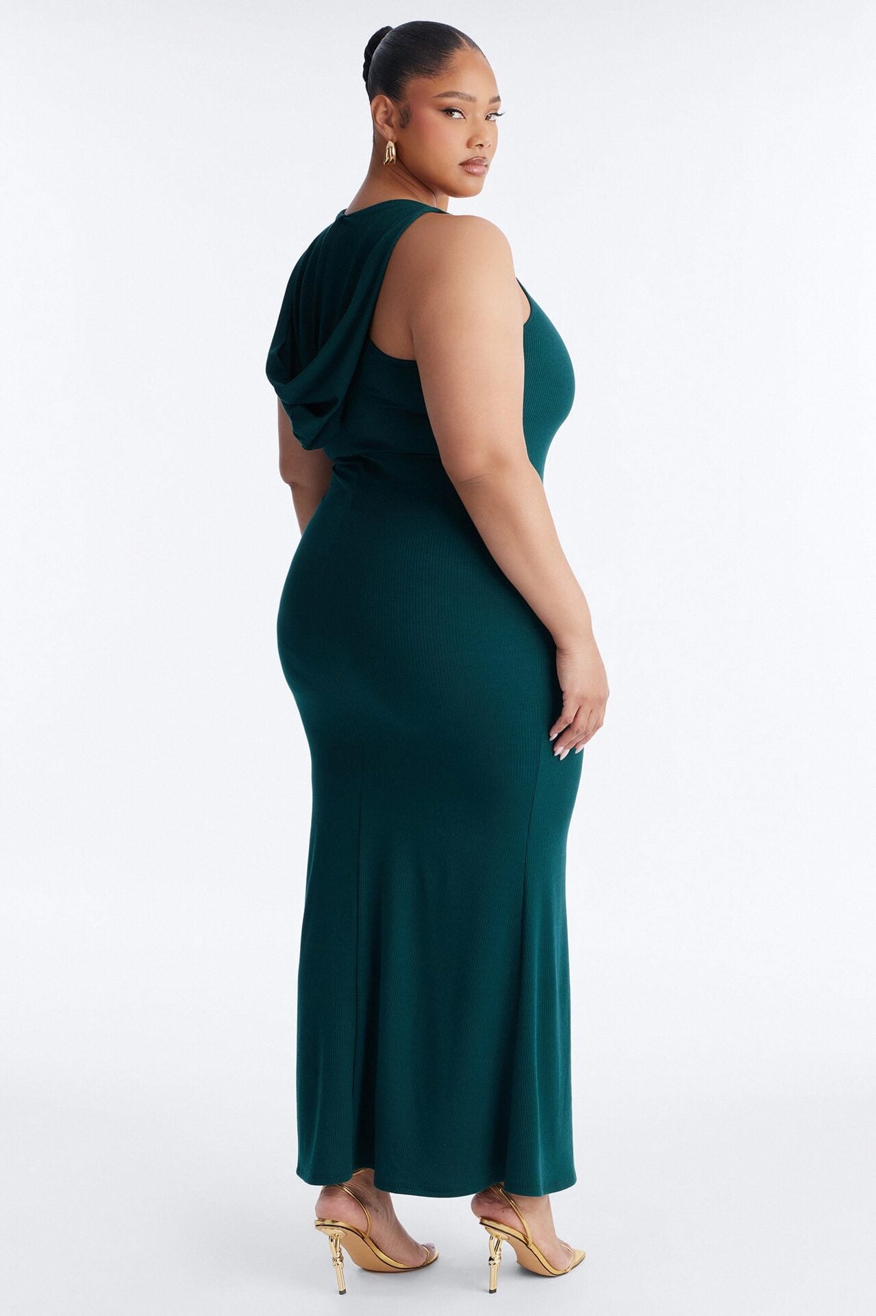 Trinity Hooded Ribbed Maxi Dress - Hunter image 9