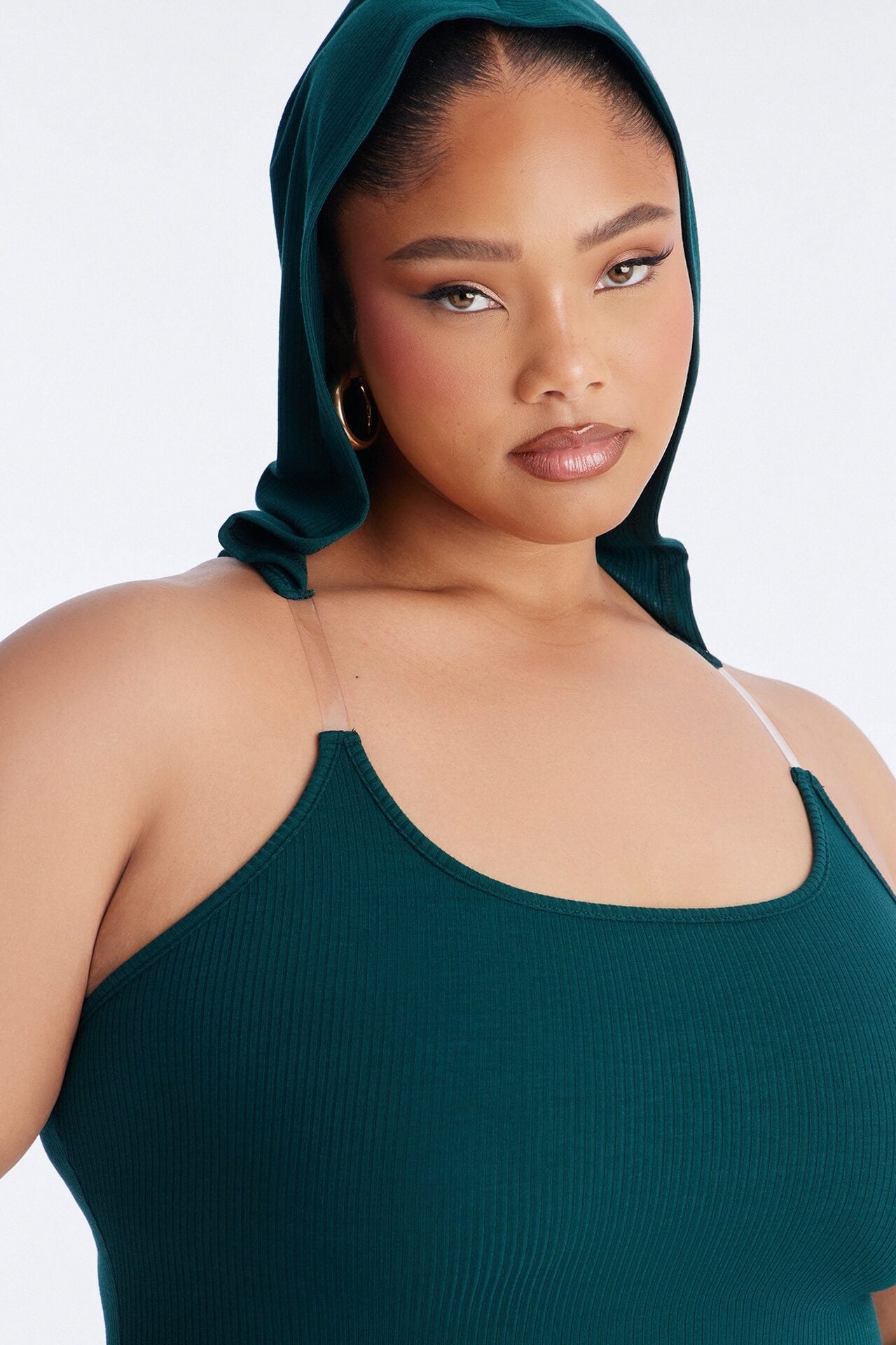Trinity Hooded Ribbed Maxi Dress - Hunter image 8