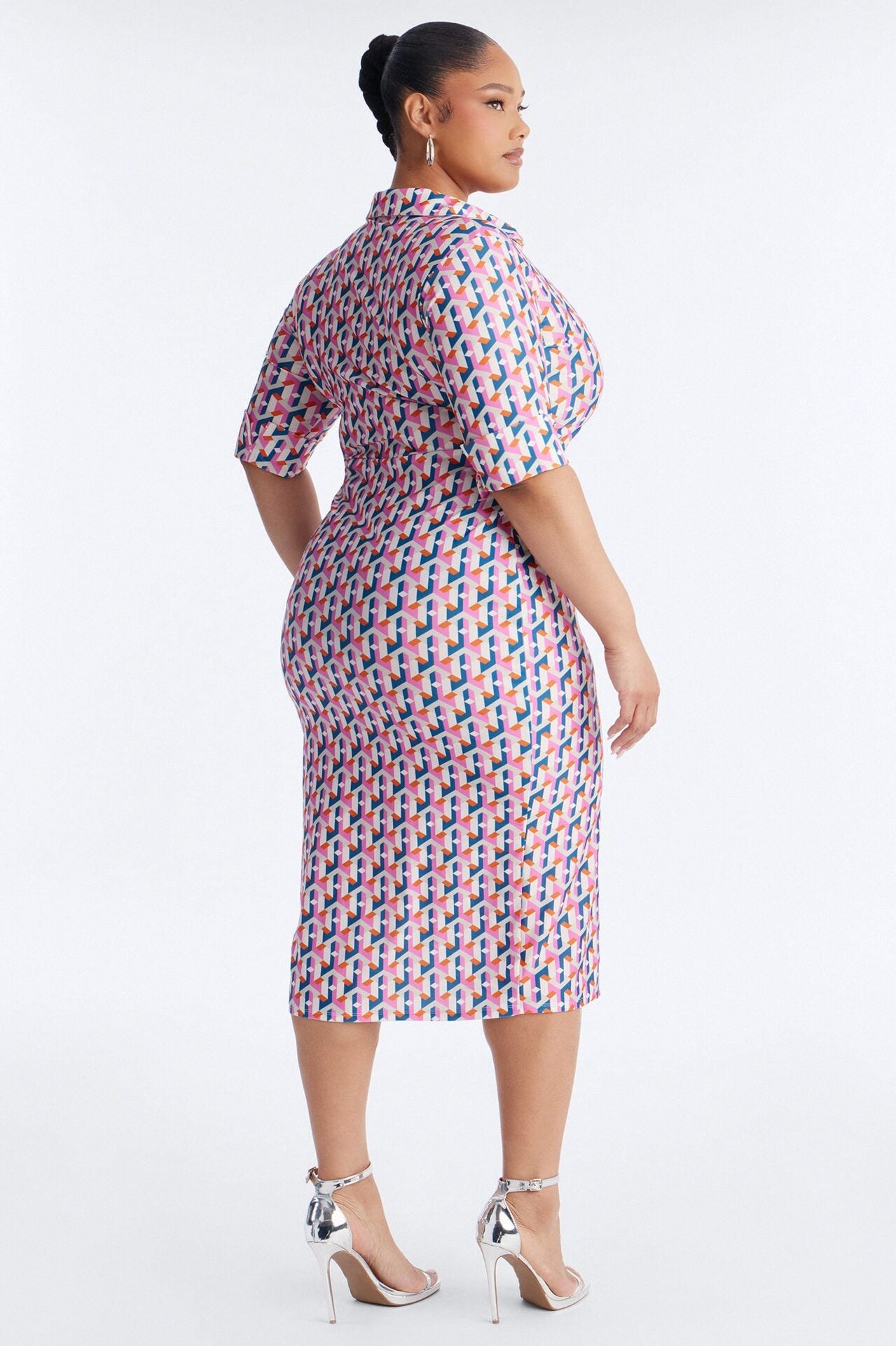 Elise Printed Midi Dress - Pink/combo image 7