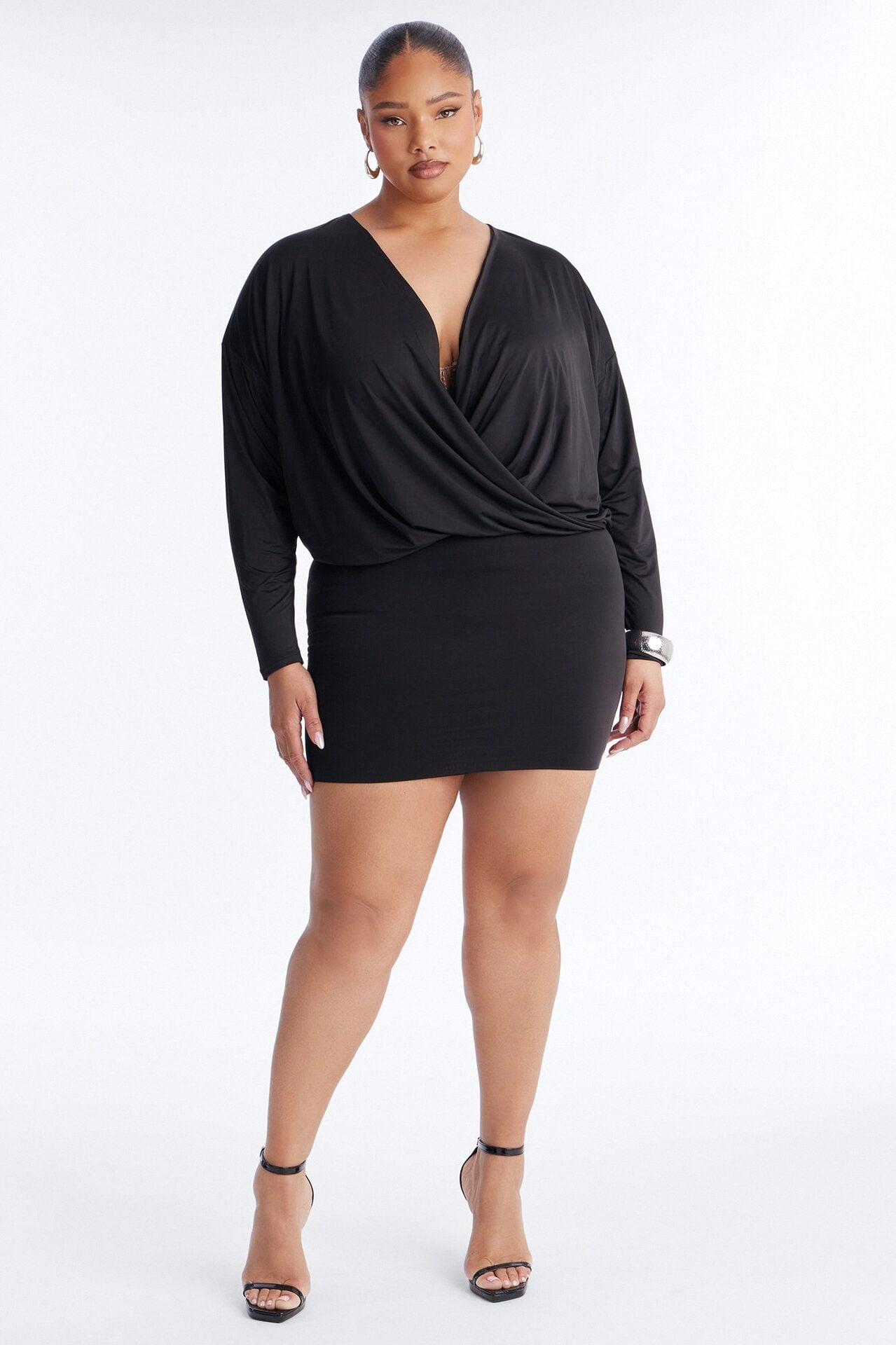 Odette Long Sleeve Mini Dress - Black image 5