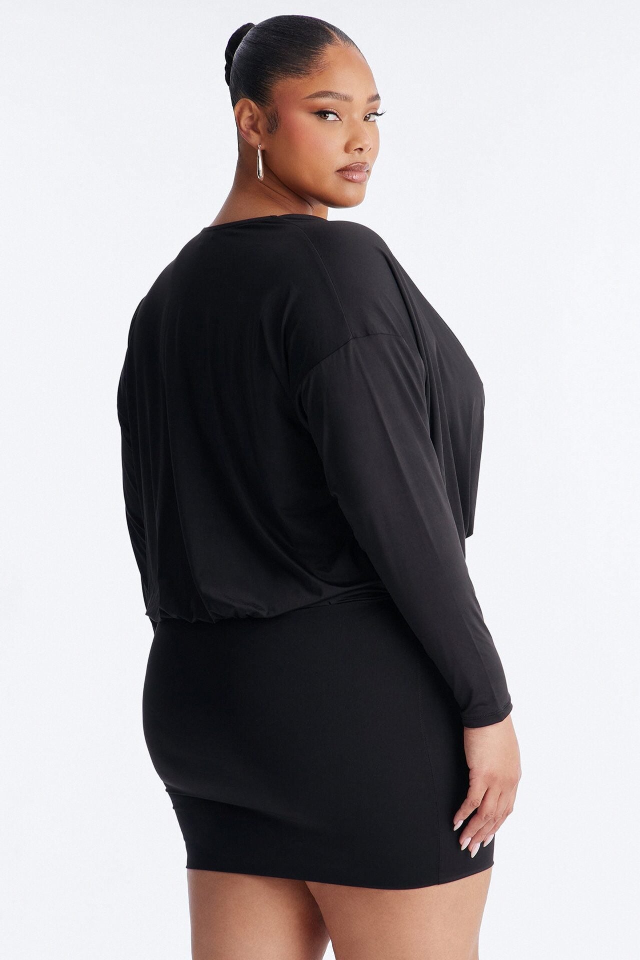 Odette Long Sleeve Mini Dress - Black image 8