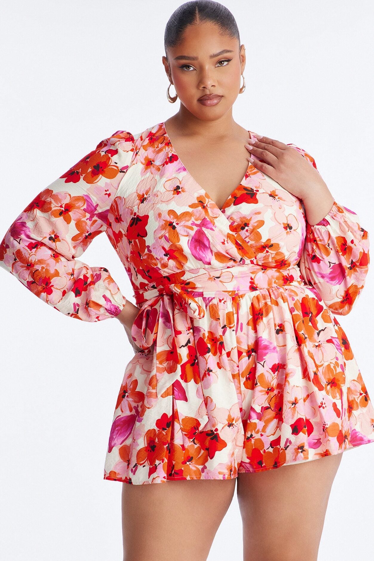 Fia Floral Ruffle Romper - Pink image 6