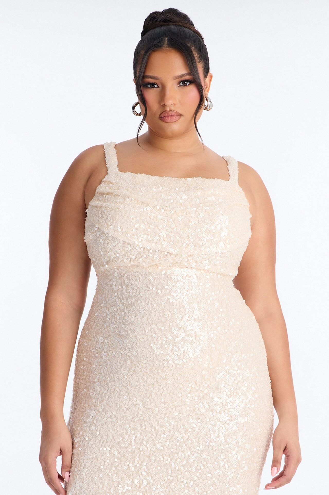 Glam Fantasy Sequin Gown - Cream image 7