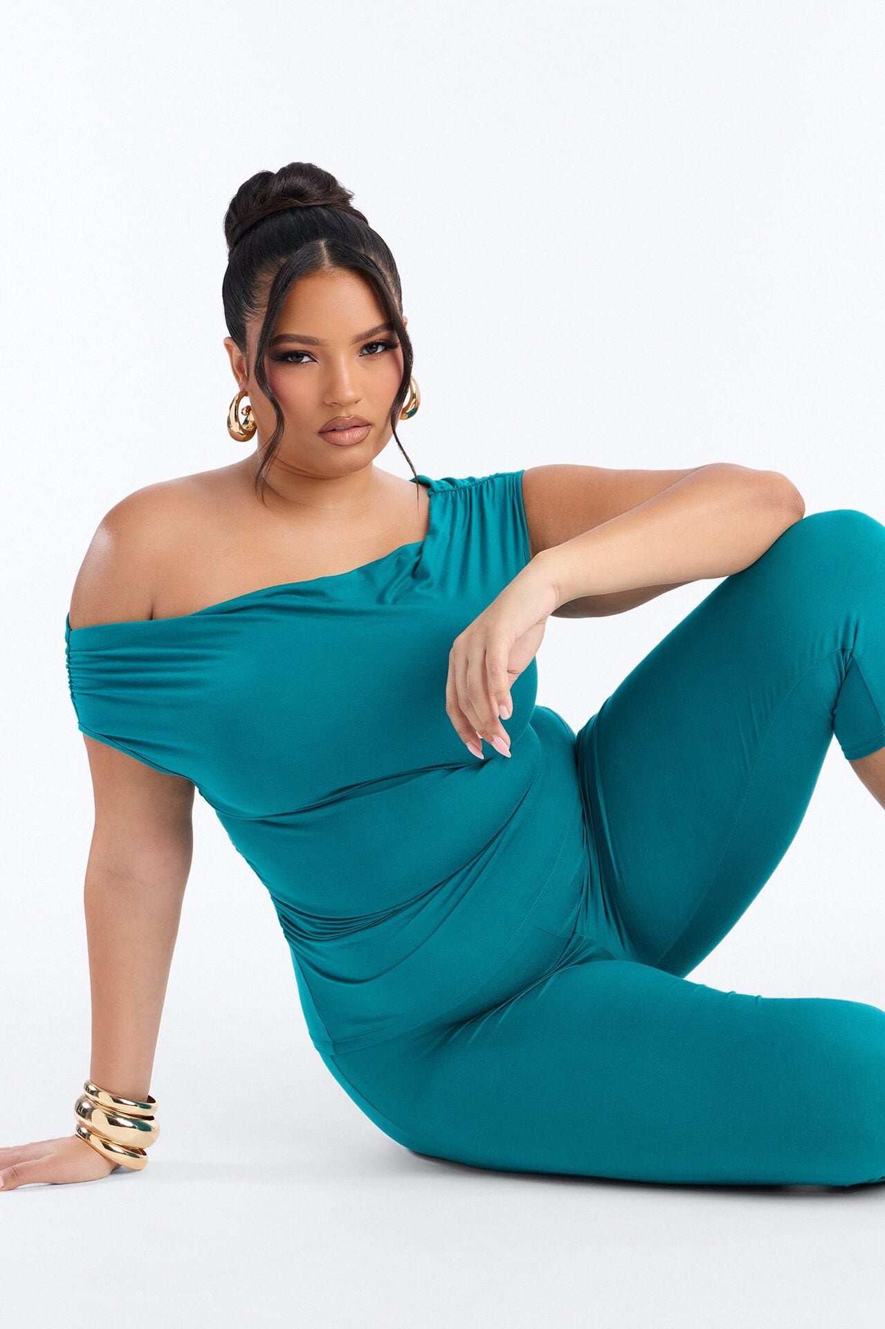 Havana Off Shoulder Capri Pant Set - Teal image 6