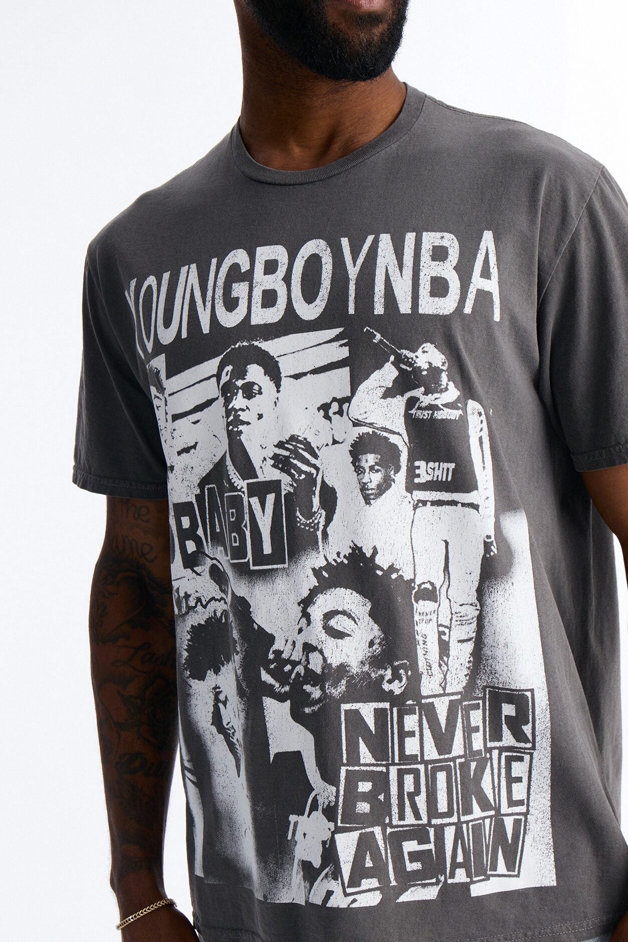Youngboy NBA Vintage Short Sleeve Tee - Charcoal image 3