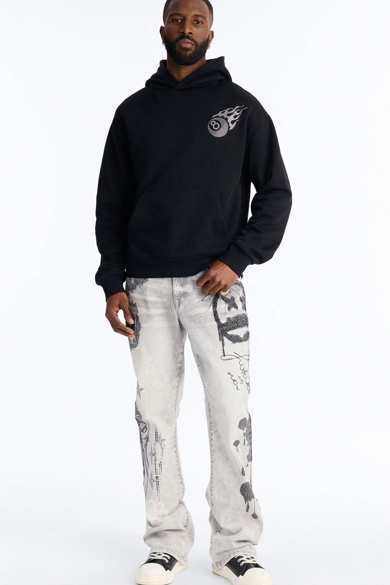 Stacked Skinny Flare Ace Royale Jean - Grey image 2