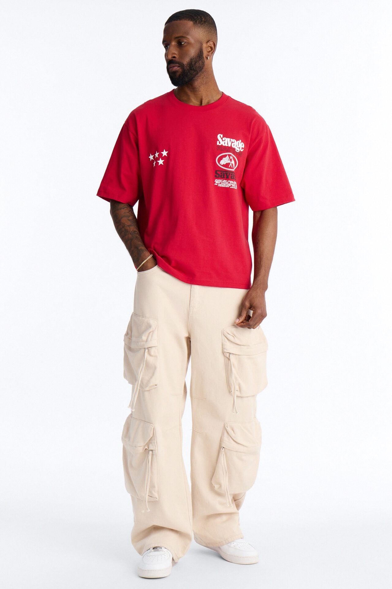 Savage Racing Insticts Boxy Short Sleeve Tee - Red image 2