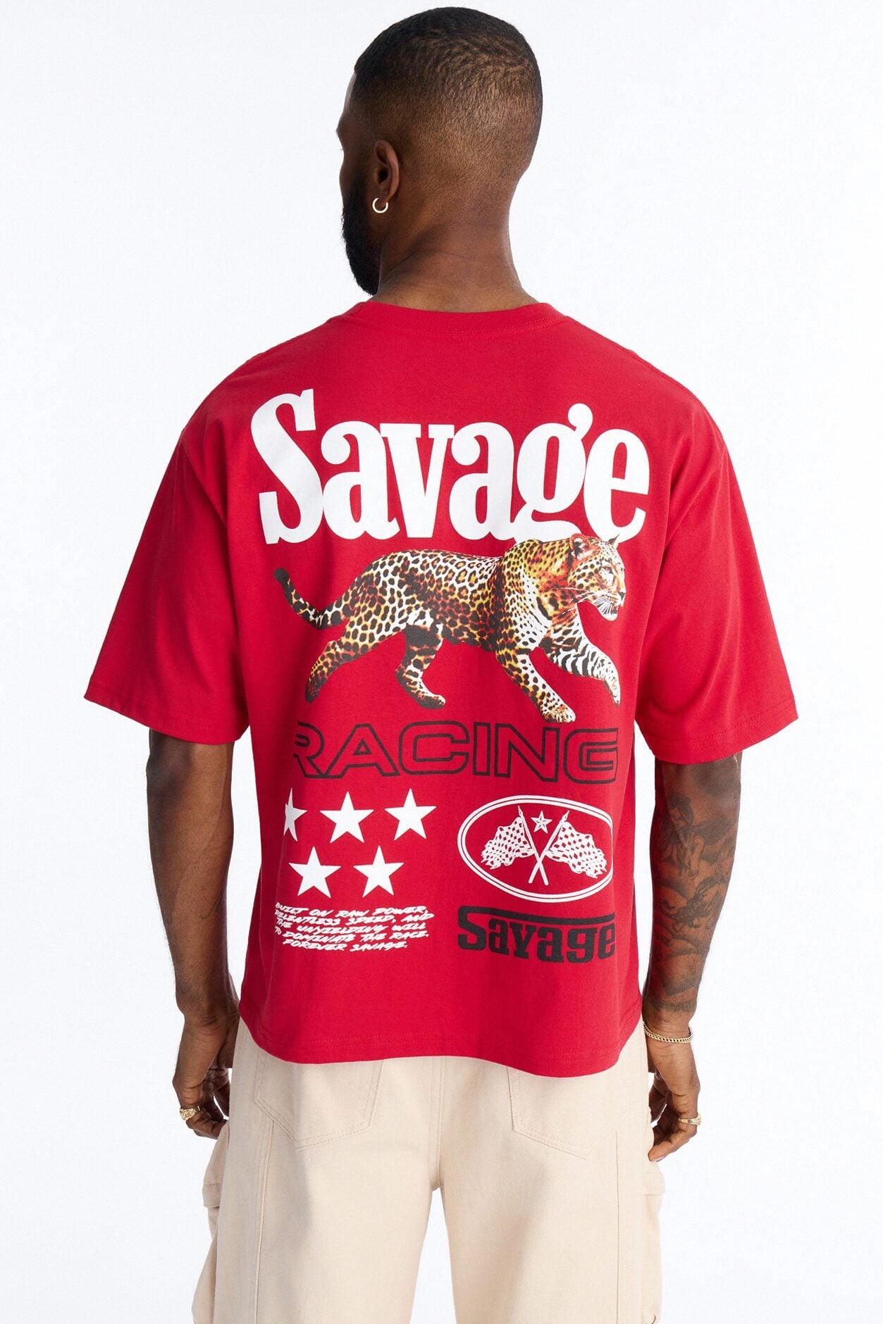 Savage Racing Insticts Boxy Short Sleeve Tee - Red image 4