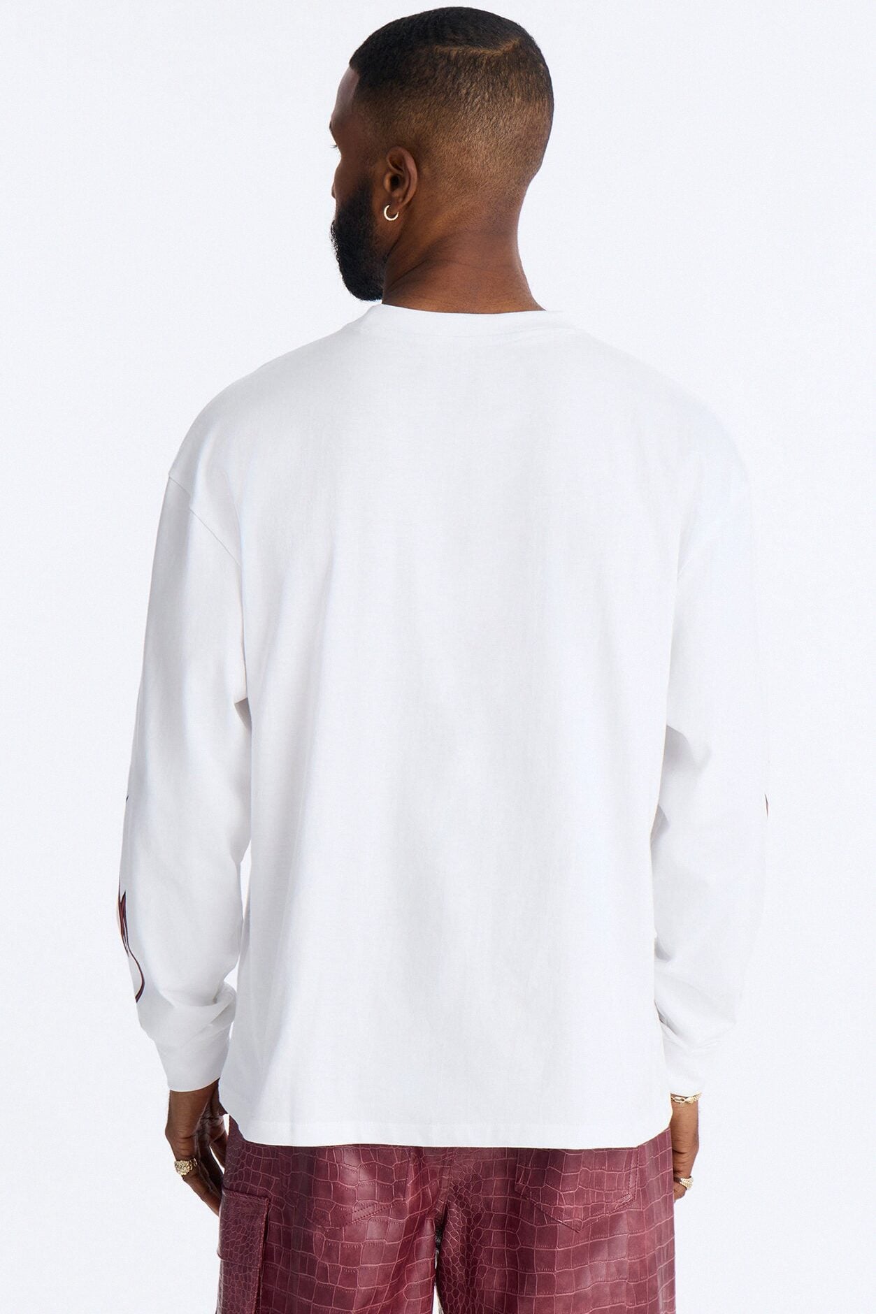 American Custom Motorcycle Oversized Long Sleeve Tee - White image 4